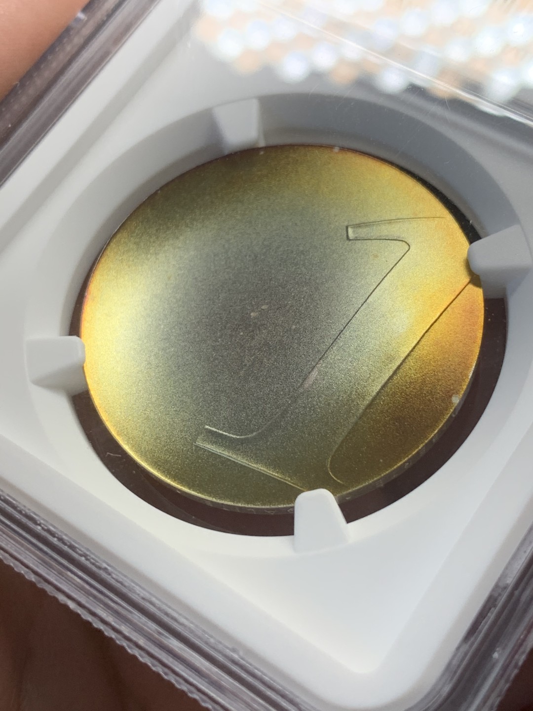 《竞宝斋》第109场-周日，周一 ，周四3场连拍（全场包邮） NGC MS68MATTE，法国2001年最后的一法郎，波浪形币，正面黄油光，这么出彩能出高分不易