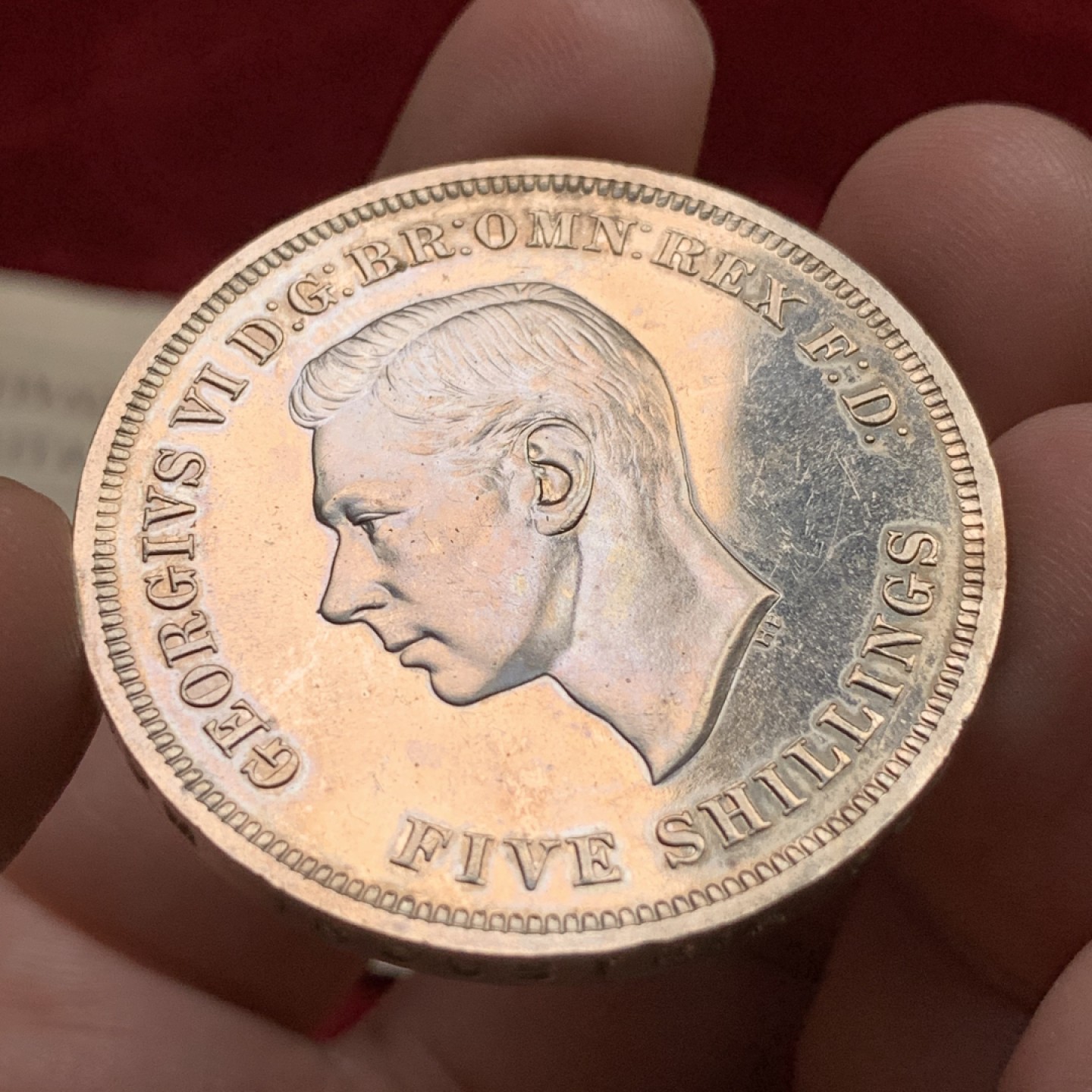 《竞宝斋》第109场-周日，周一 ，周四3场连拍（全场包邮） 英国 1951年 乔治六世 最后的马剑 克朗镍马剑 红盒带证书