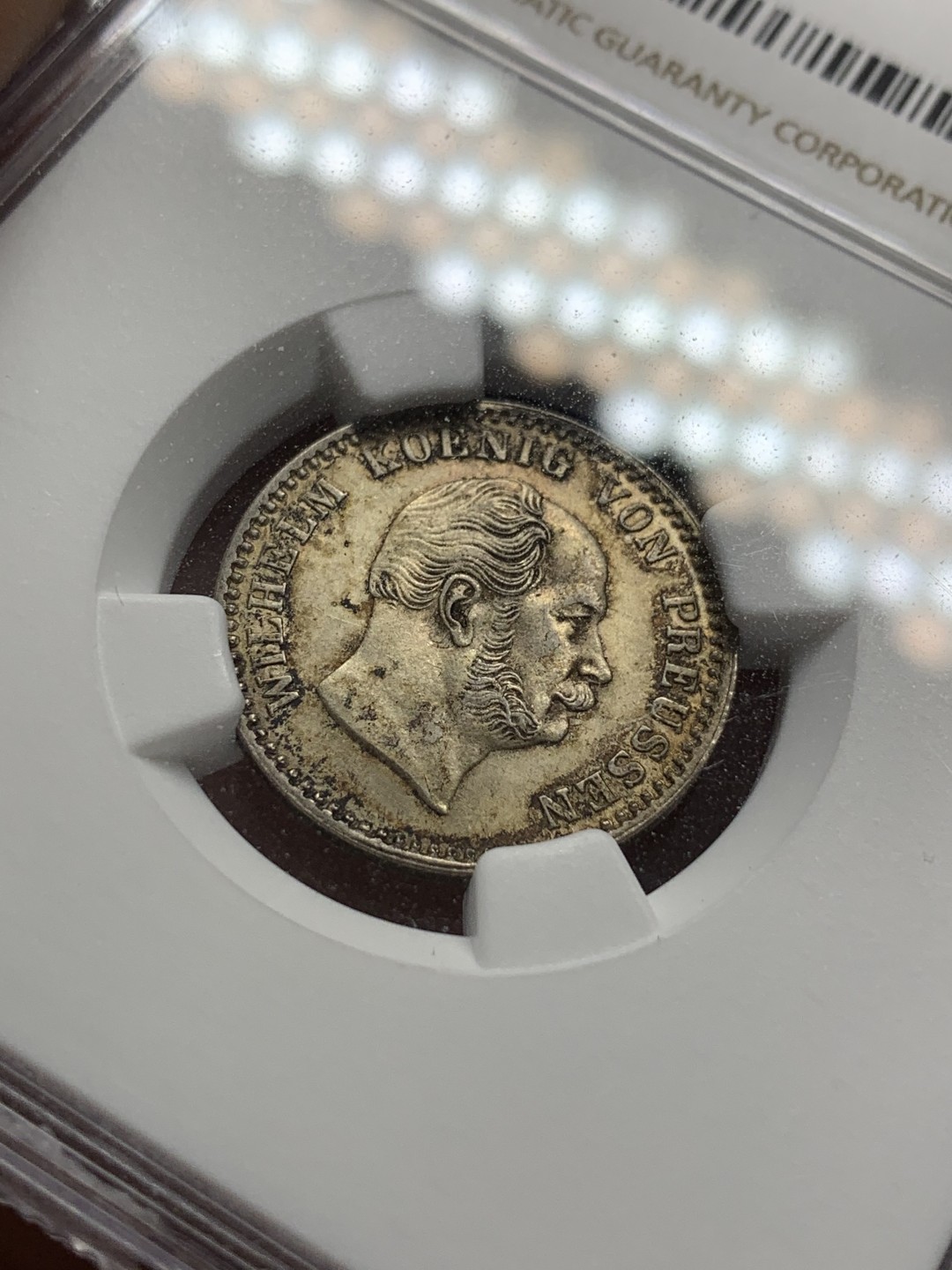 《竞宝斋》第109场-周日，周一 ，周四3场连拍（全场包邮） NGC-MS62 普鲁士1872年2.5格罗申 流通充分的辅币 状态非常好双面丝绸金包浆