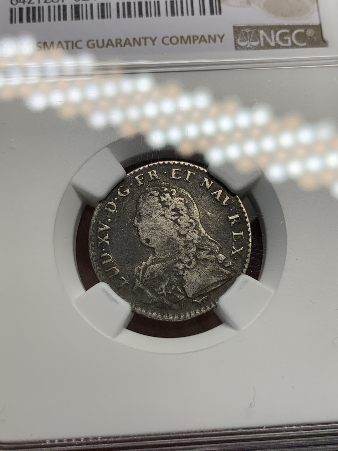 《竞宝斋》第109场-周日，周一 ，周四3场连拍（全场包邮） NGC-VF 1729年法国路易十五12s原味少见品银币