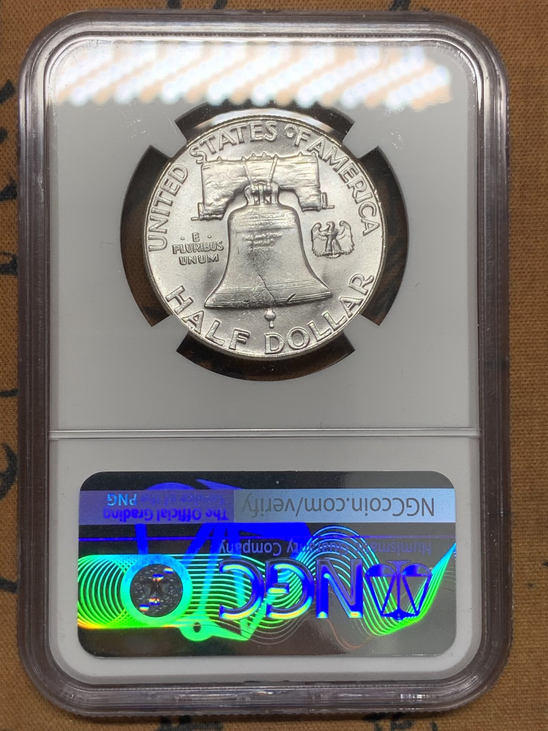 《竞宝斋》第109场-周日，周一 ，周四3场连拍（全场包邮） NGC-MS63 美国 富兰克林 1963 半美元 银币