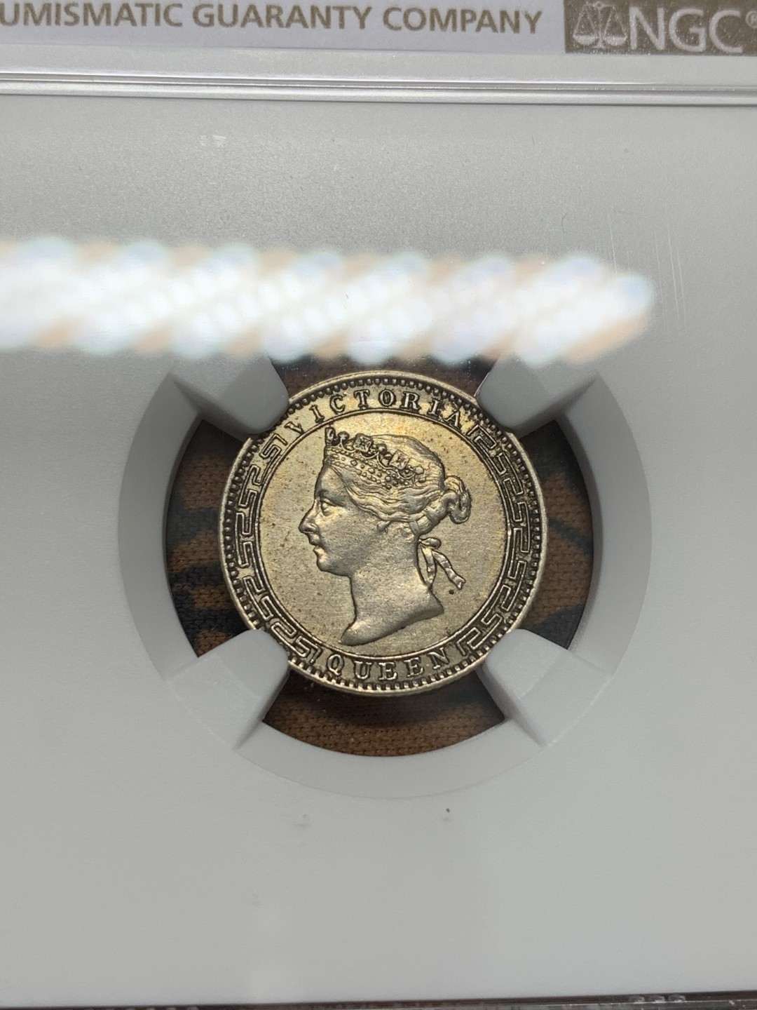 《竞宝斋》第109场-周日，周一 ，周四3场连拍（全场包邮） NGC AUD  1893年英属锡兰25分银币