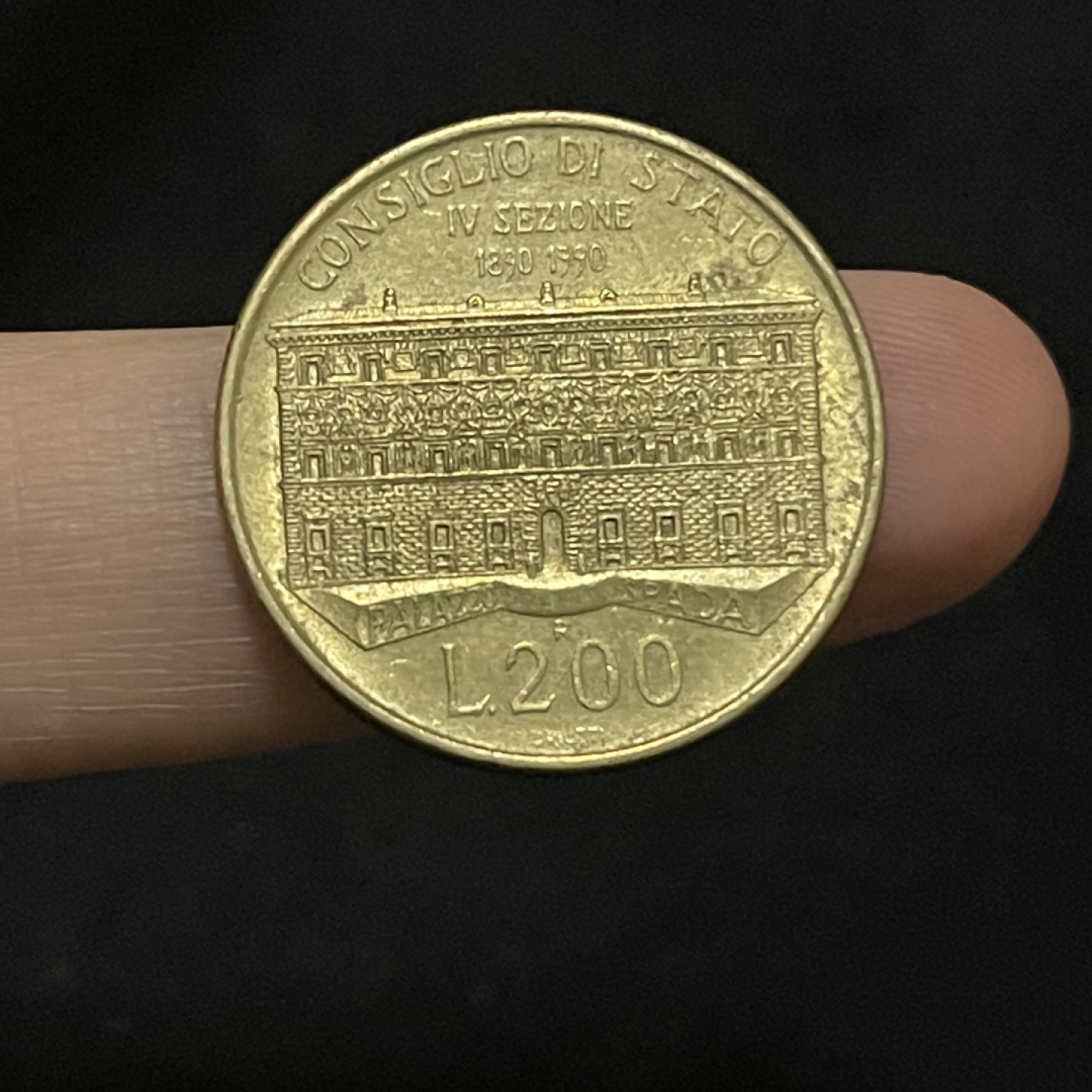 外国硬币0元起拍（15） 意大利200里拉硬币 国家议会100周年纪念币