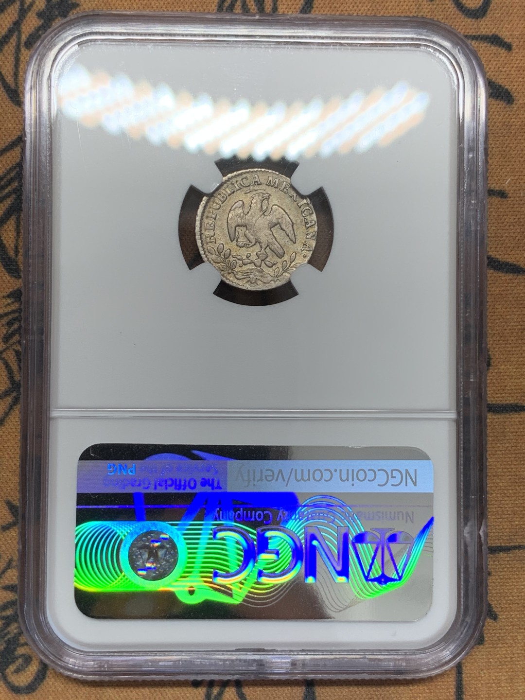 《竞宝斋》第109场-周日，周一 ，周四3场连拍（全场包邮） NGC-XF 墨西哥1857年 1/2R小鹰洋银币 中期年份 能上XF已经是品好的了