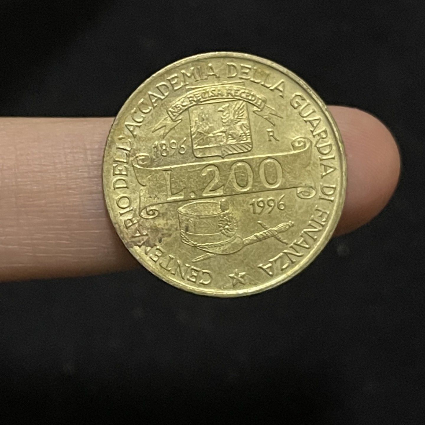外国硬币0元起拍（15） 海关学院100年意大利200里拉纪念币