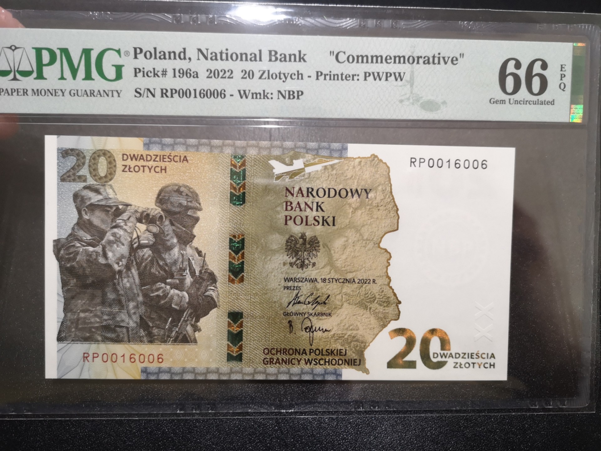 《外钞收藏家》第二百一十二期 2022年波兰20 PMG66 无47 纪念钞