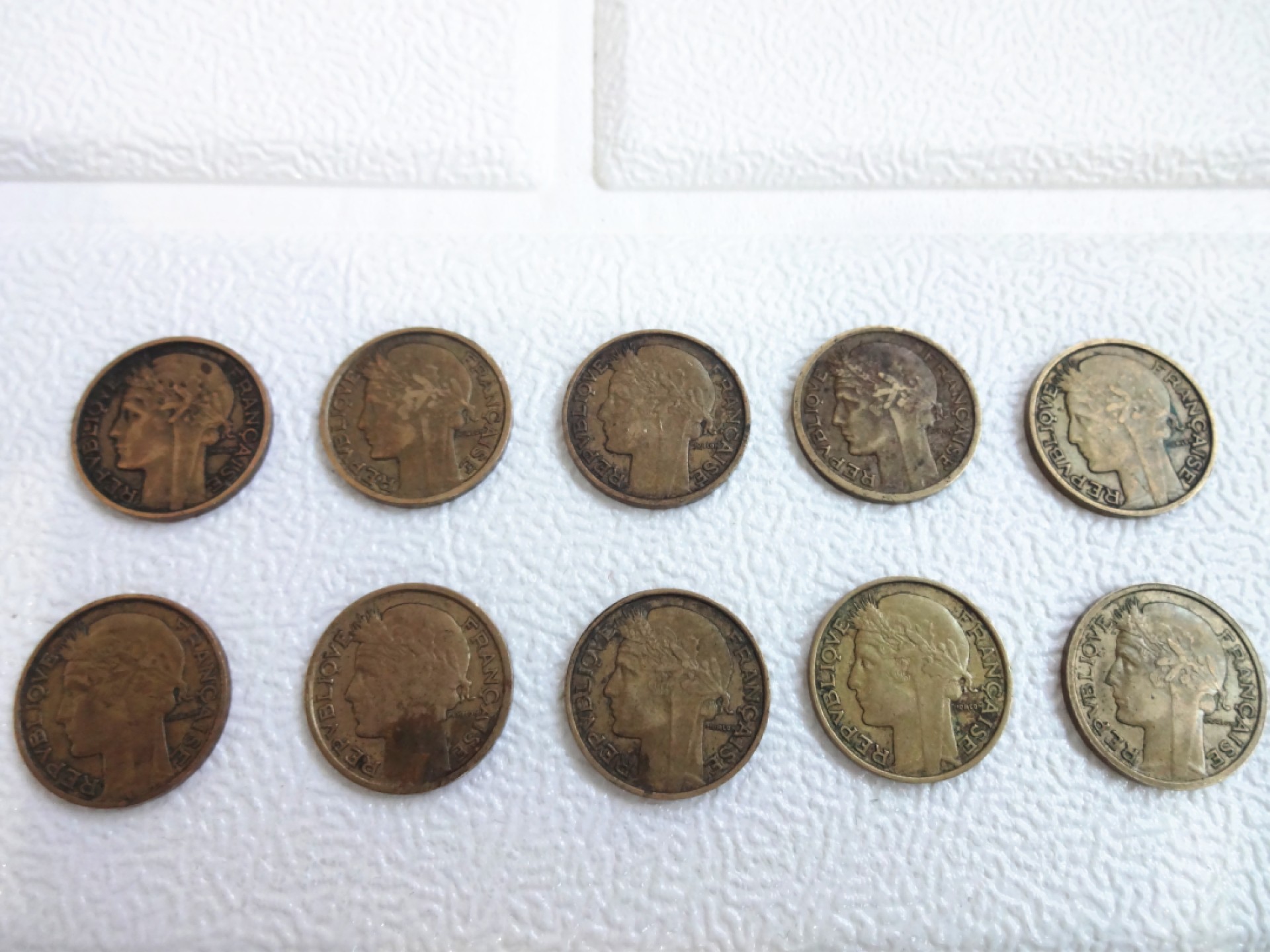 娃娃家-十月、第五场 法国 谷物女神50分黄铜币-10枚