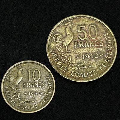 外国硬币0元起拍（17） - 1952法国10，50法郎