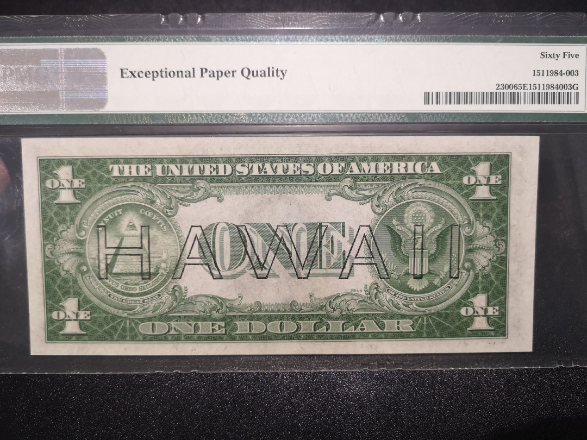 《外钞收藏家》第二百一十六期 1935年夏威夷1元 PMG65