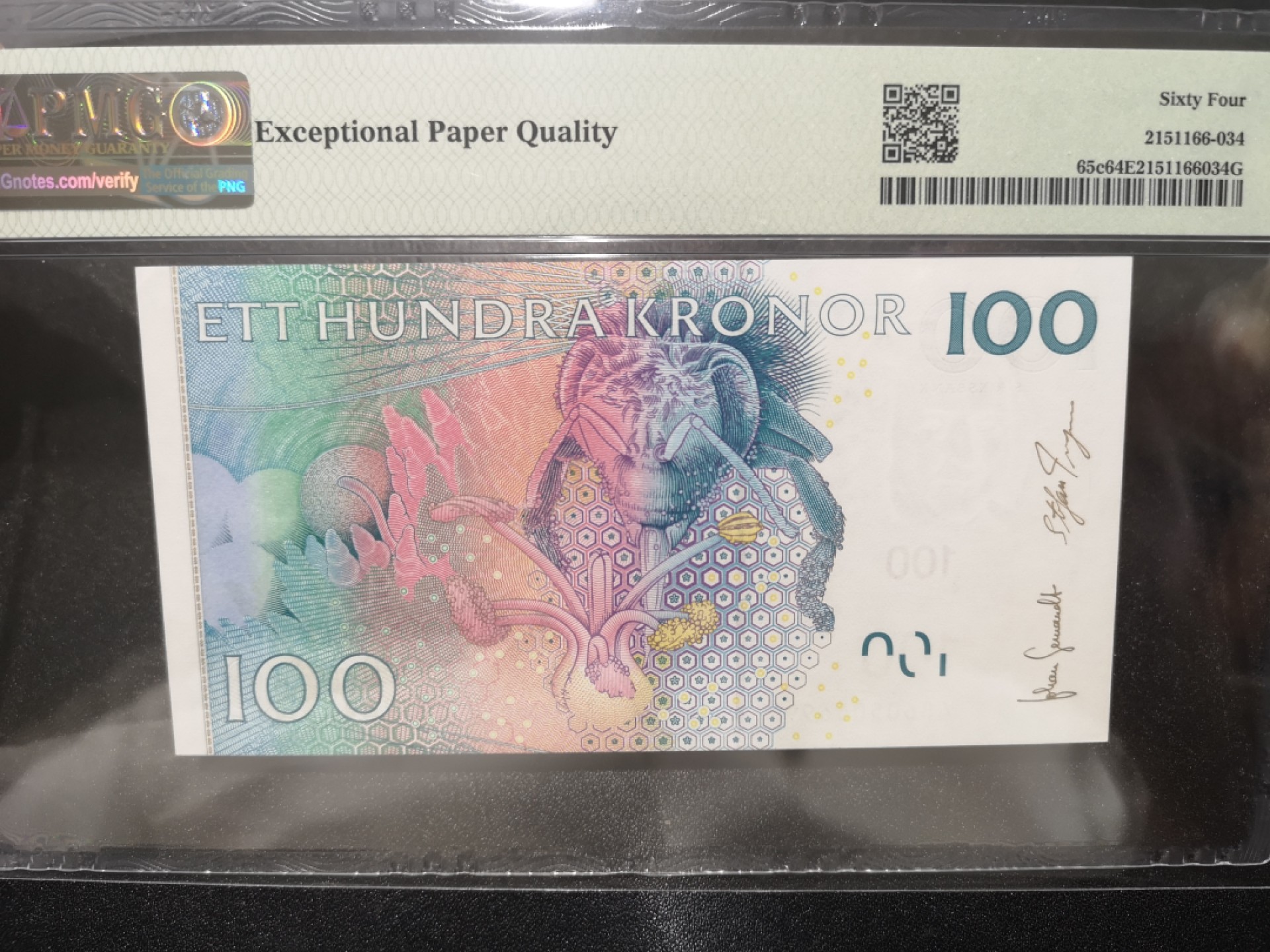 《外钞收藏家》第二百一十二期 2006-14年瑞典100克朗 PMG64E