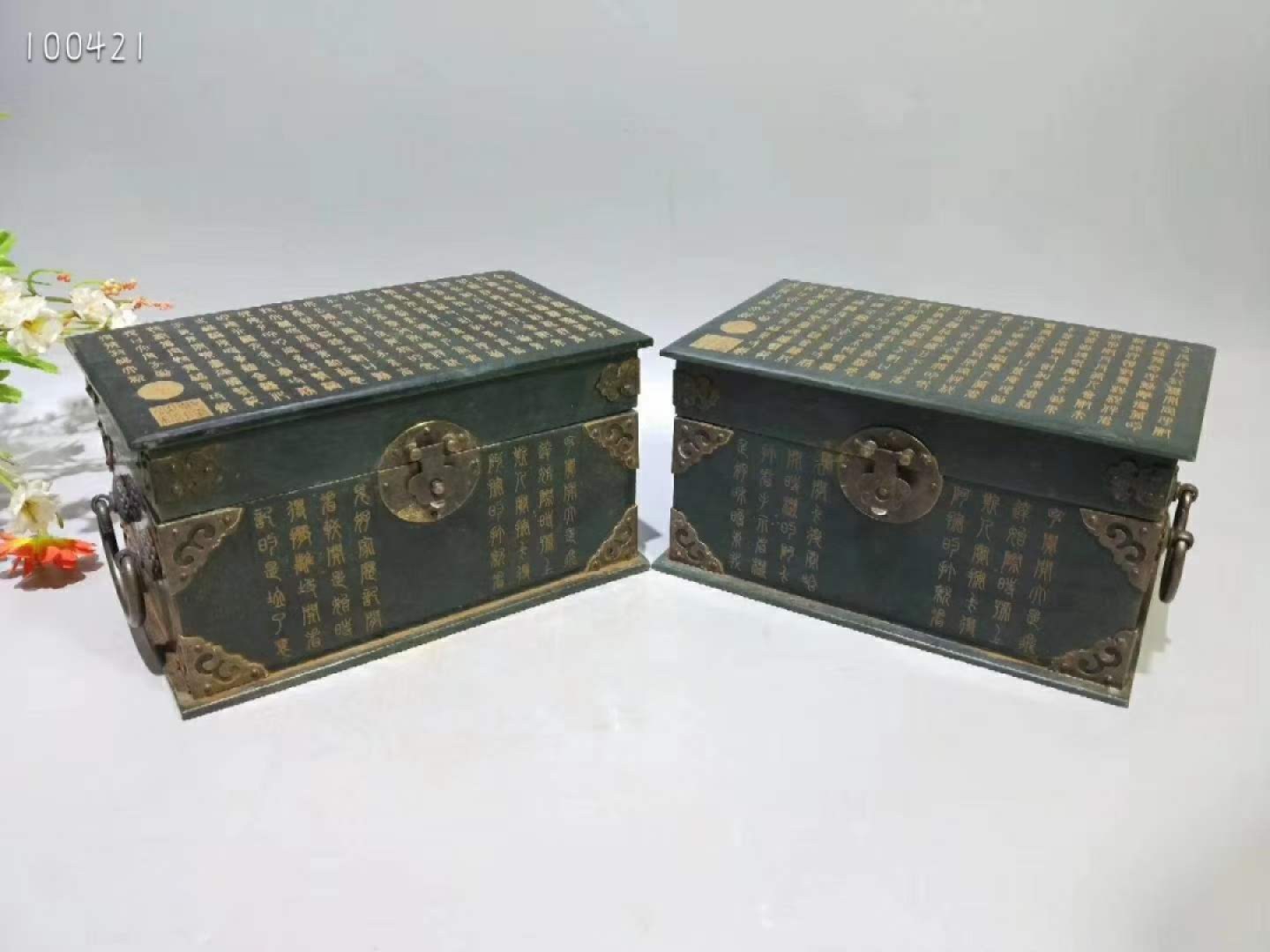 古代碧玉印章盒，工艺精湛，做工精致，品相完好无磕碰。成色如图！