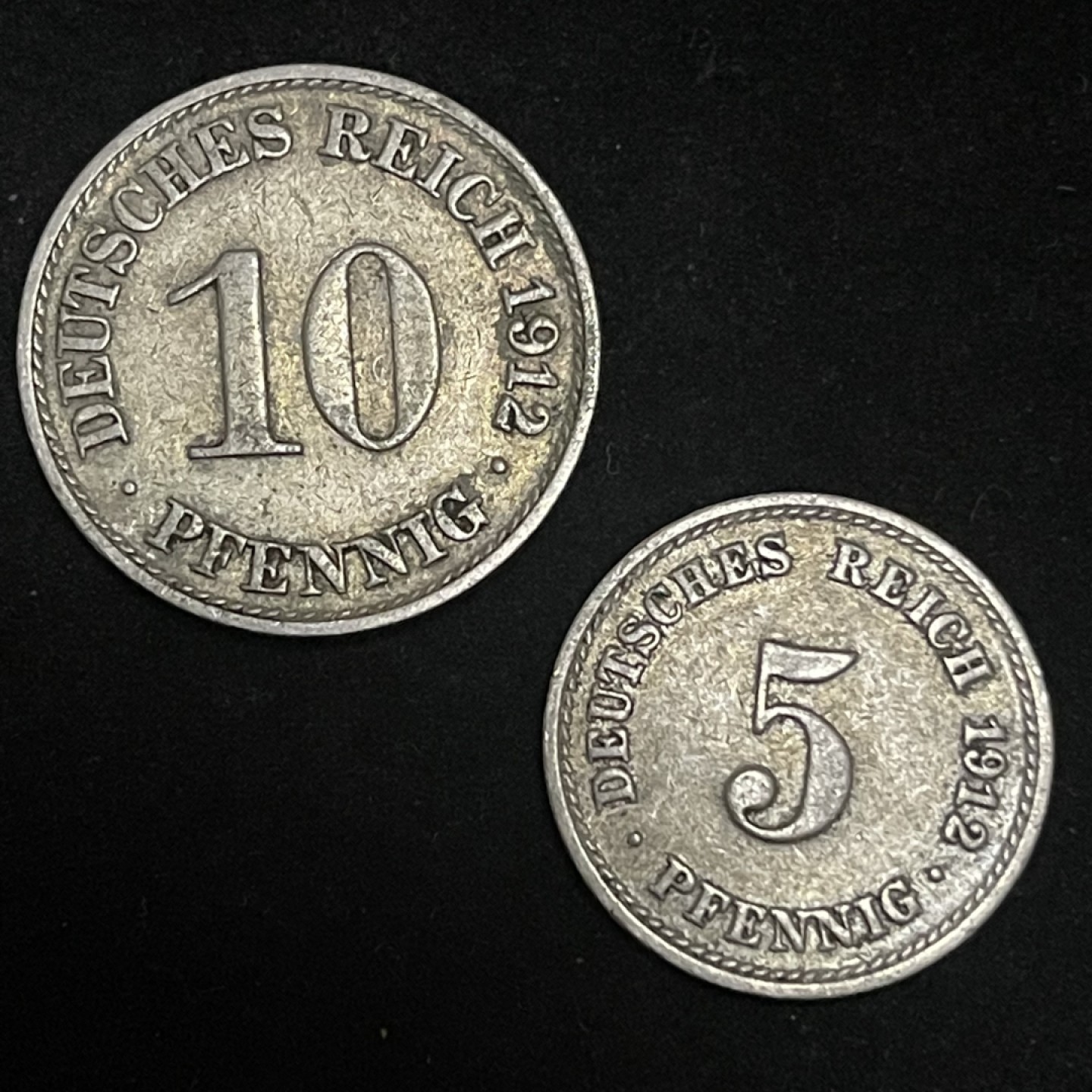 外国硬币0元起拍（17） 1912德意志帝国5+10芬尼