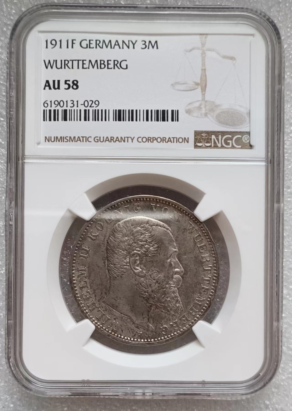 瓶子🏺第63期拍卖会 德国1911年符腾堡3马克银币