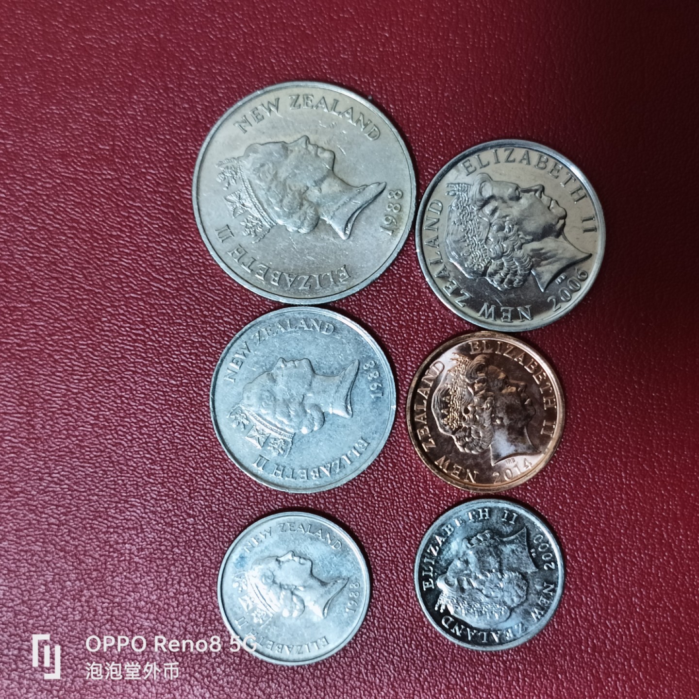 泡泡堂微拍第十四幕硬币，纸币，零佣金，零押金，满二十元包邮 新西兰杂套6个