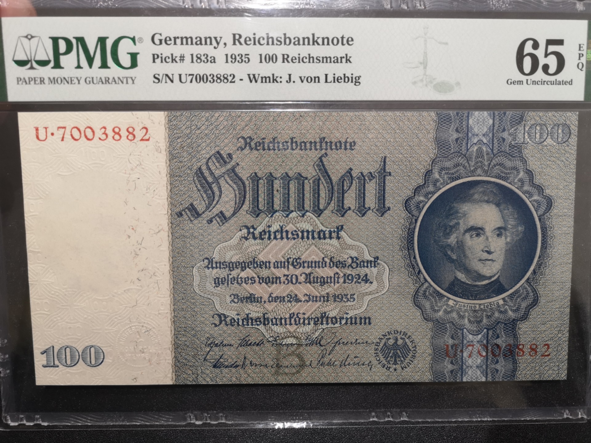 《外钞收藏家》第二百一十二期 1935年德国100马克 PMG65
