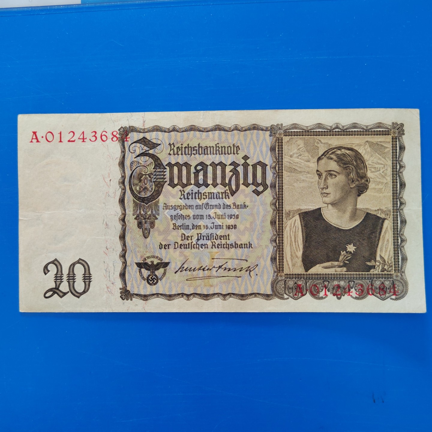 王之爱好～外国纸币 1939年，20马克，德国纸币