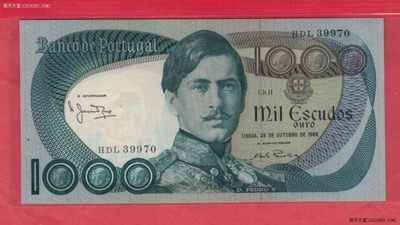 葡萄牙1982年1000埃斯库多 克劳斯目录P-175e 年份较少 欧洲纸币 UNC  - 葡萄牙1982年1000埃斯库多 克劳斯目录P-175e 年份较少 欧洲纸币 UNC 