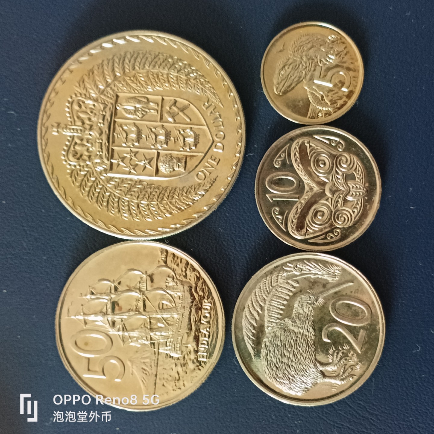 泡泡堂微拍第十五幕硬币，纸币，零佣金，零押金，满二十元包邮 精制79年新西兰5个套