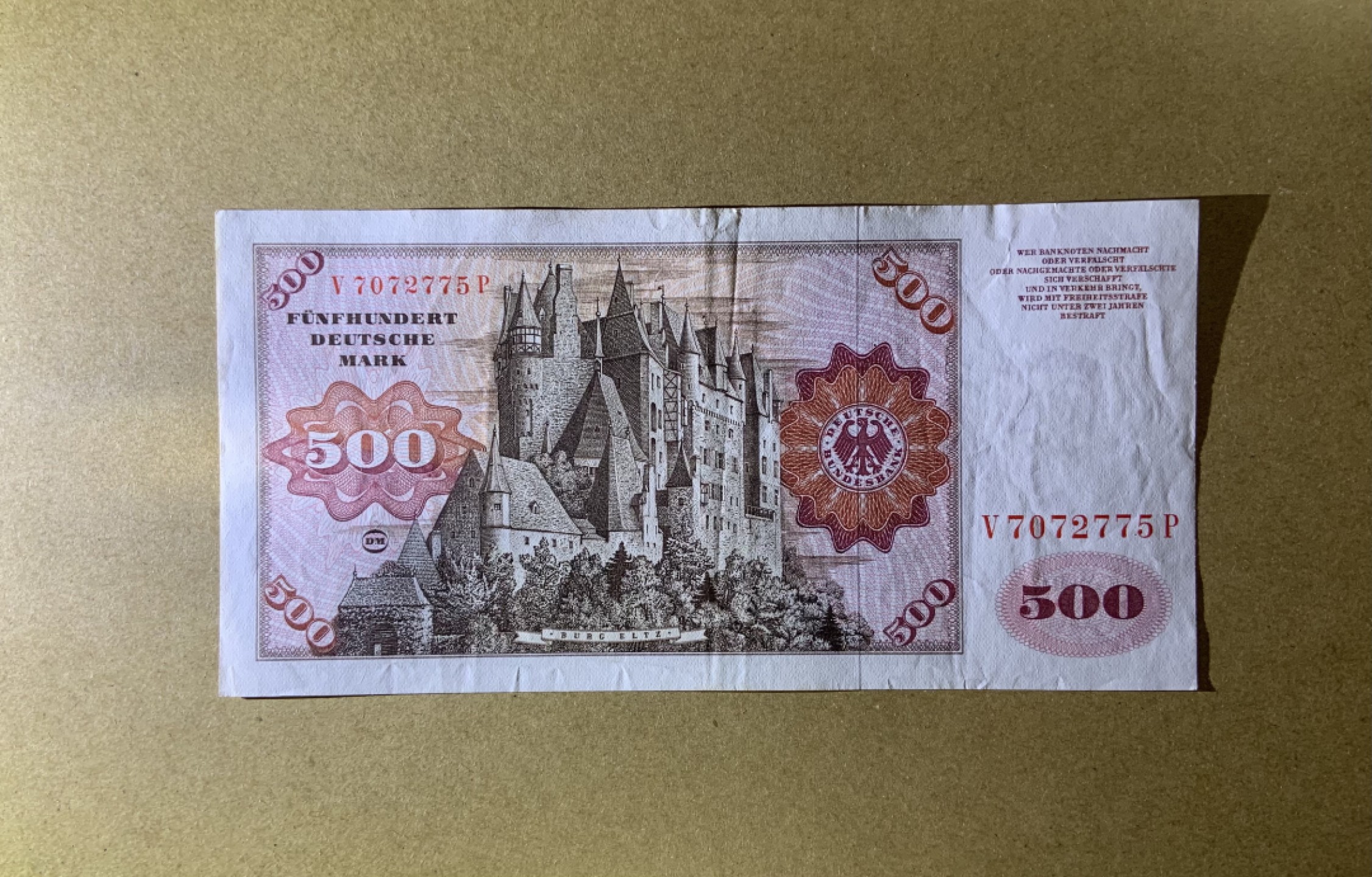 收藏联盟Quantum Auction 第202期拍卖 德国联邦1977年500马克 品相如图 大副