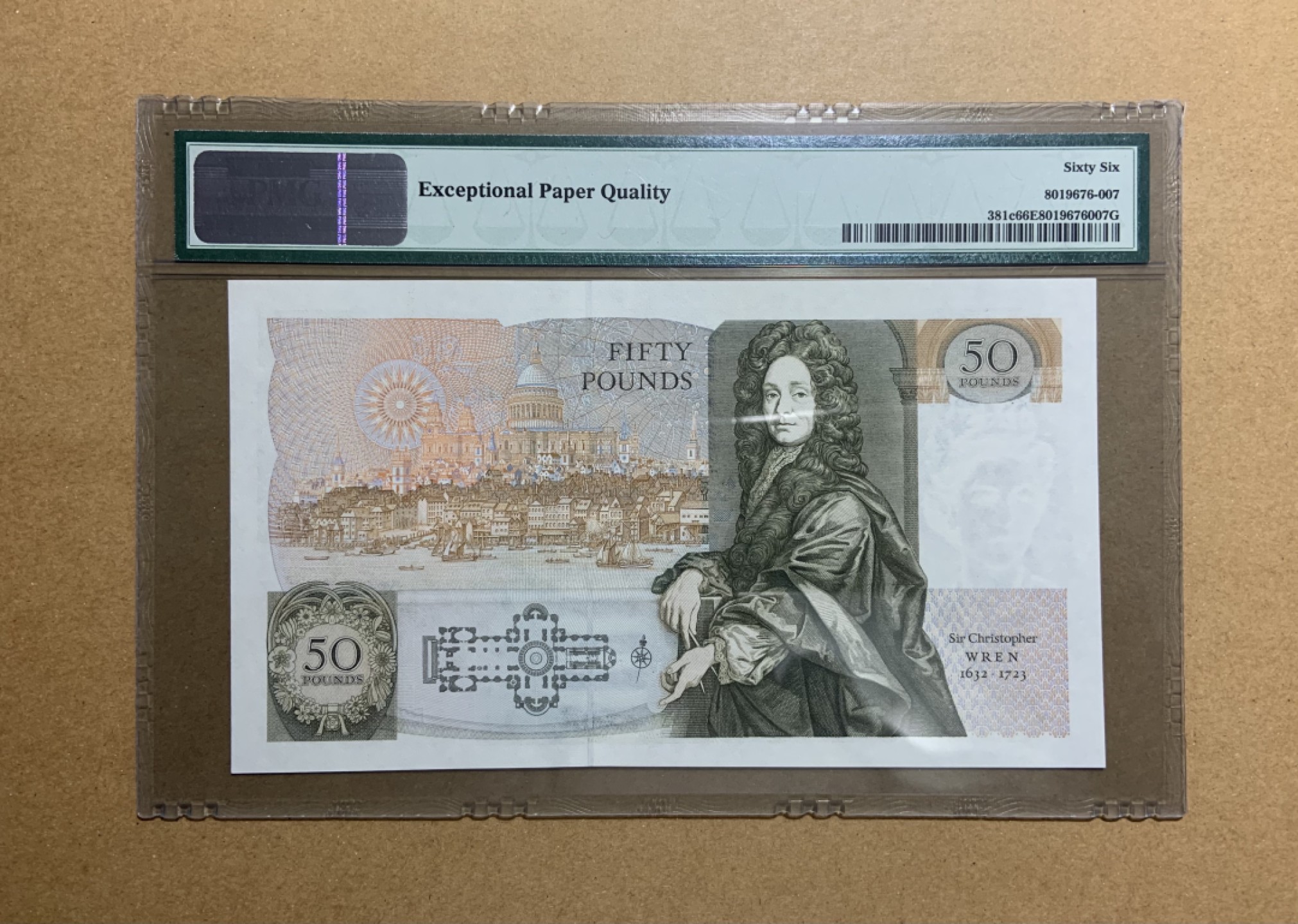 收藏联盟Quantum Auction 第202期拍卖 英国1991-93年50英镑 PMG66 建筑学家克里斯托弗爵士 无47