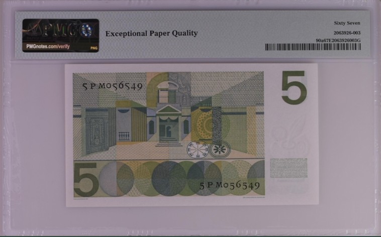 收藏联盟Quantum Auction 第202期拍卖 荷兰1966年5盾 PMG67 诗人冯德尔