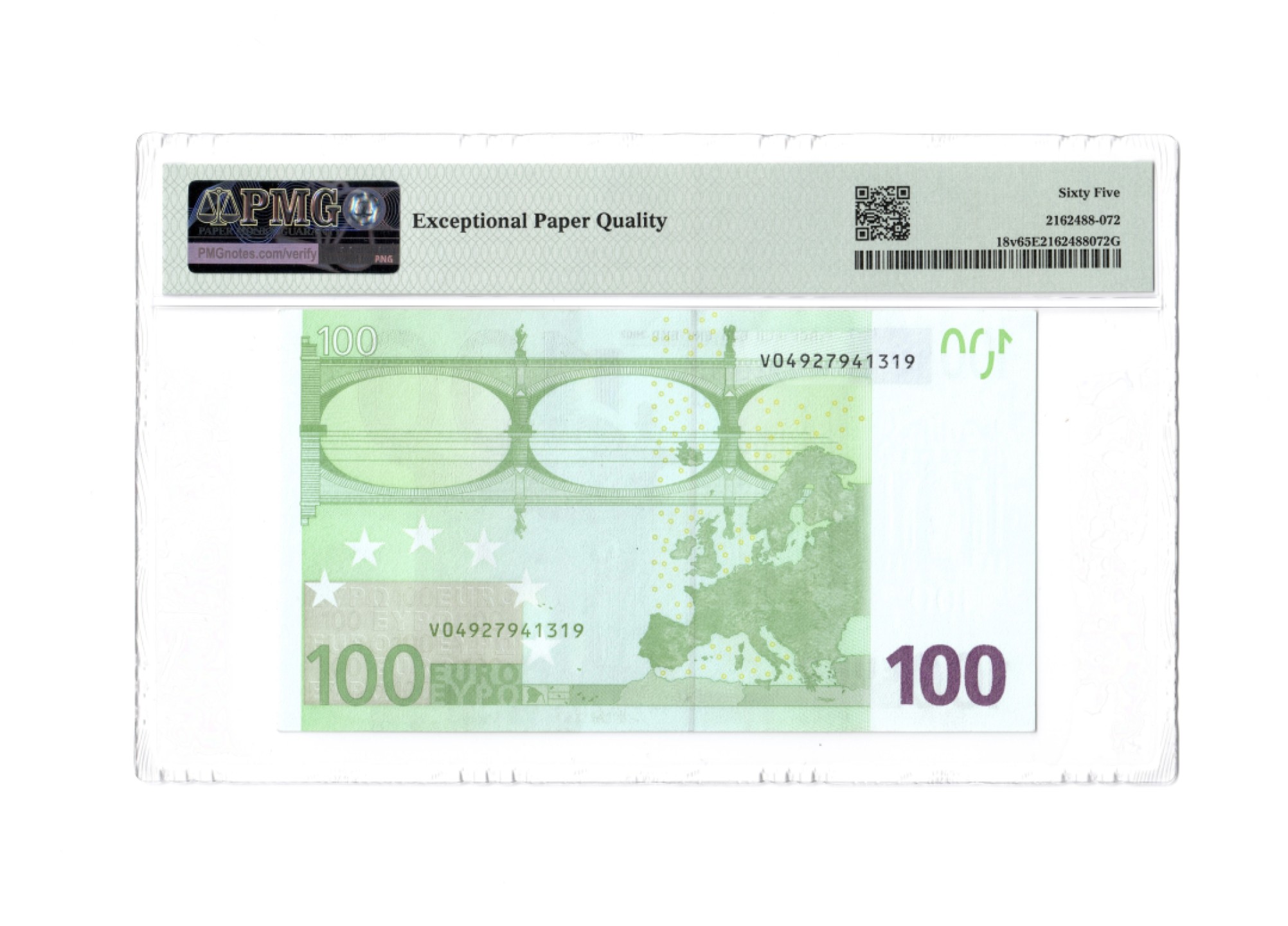 收藏联盟Quantum Auction 第202期拍卖 欧盟国家西班牙2002年100元 PMG65 第三签