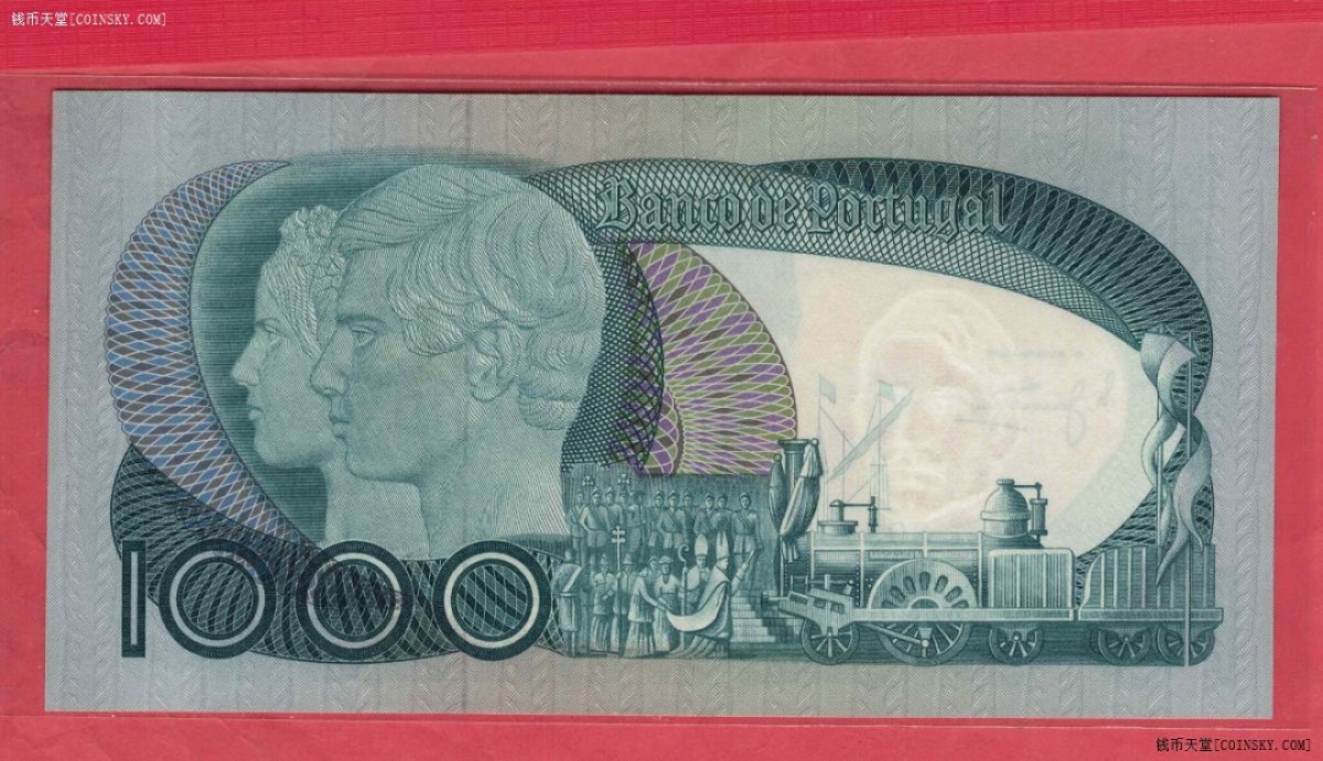 葡萄牙1982年1000埃斯库多 克劳斯目录P-175e 年份较少 欧洲纸币 UNC 