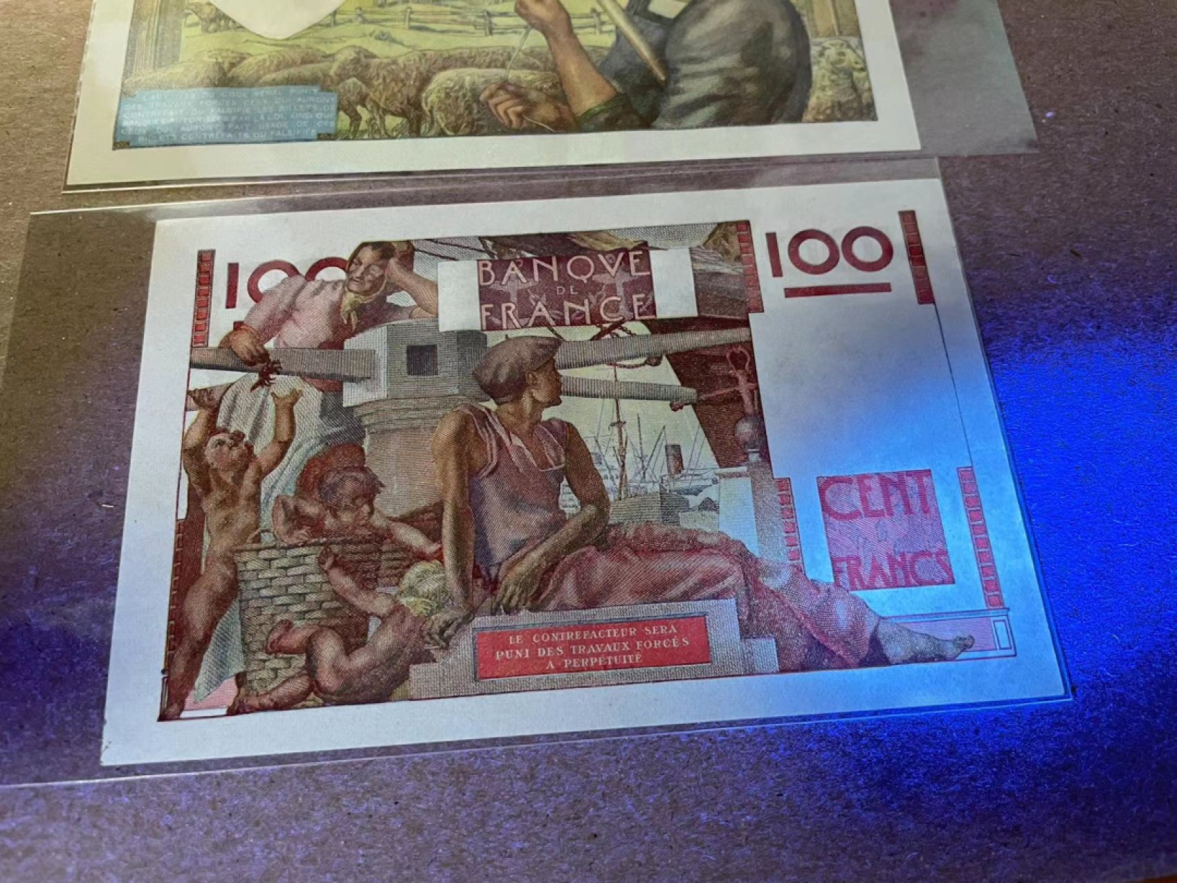 【Blue Auction】✨世界纸币精拍第243期——小双十一专场  【一组2张】法国 1941-47年 50-100法郎 UNC-