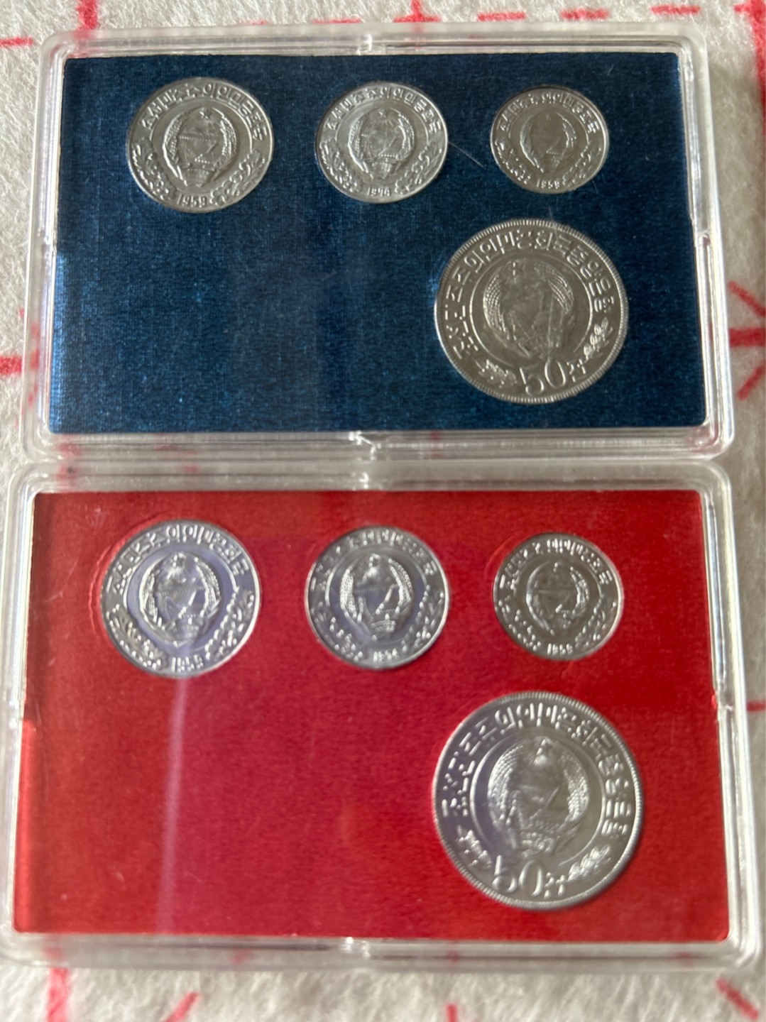 收藏联盟Quantum Auction 第203期拍卖 硬币场 1978年朝鲜单双星外汇纪念币 盒装