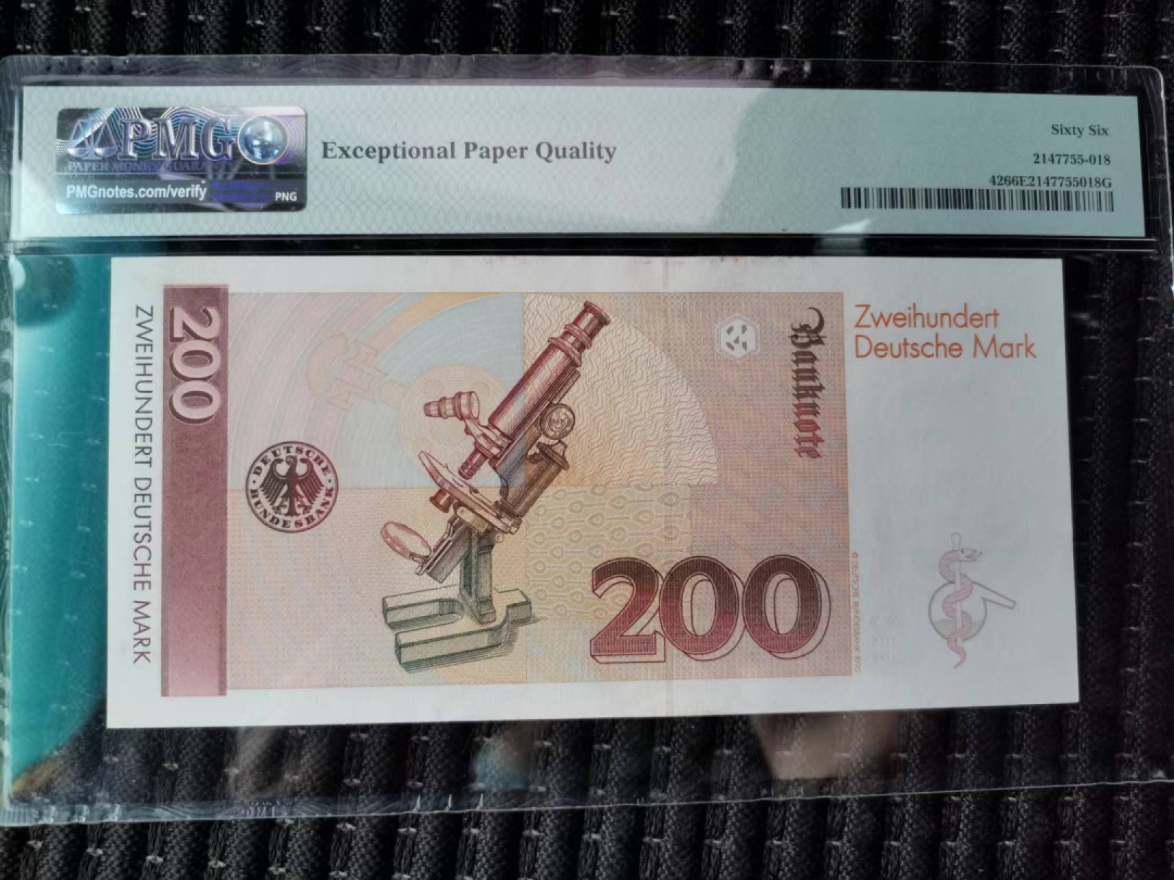 【Blue Auction】✨世界纸币精拍第243期——小双十一专场  【AA】德国 1989年200马克 PMG66EPQ 