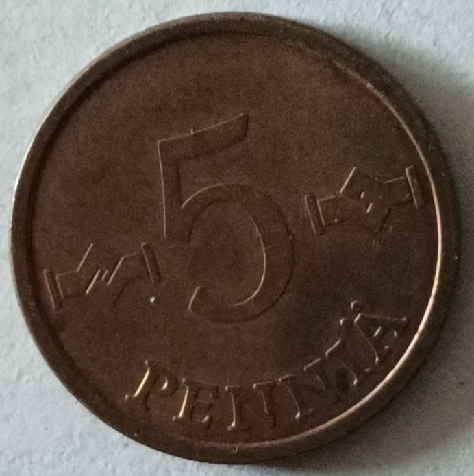 泡泡堂第132期  世界硬币专场（无押金，无佣金，捡漏，全场20包邮，偏远地区除外） 芬兰五分铜