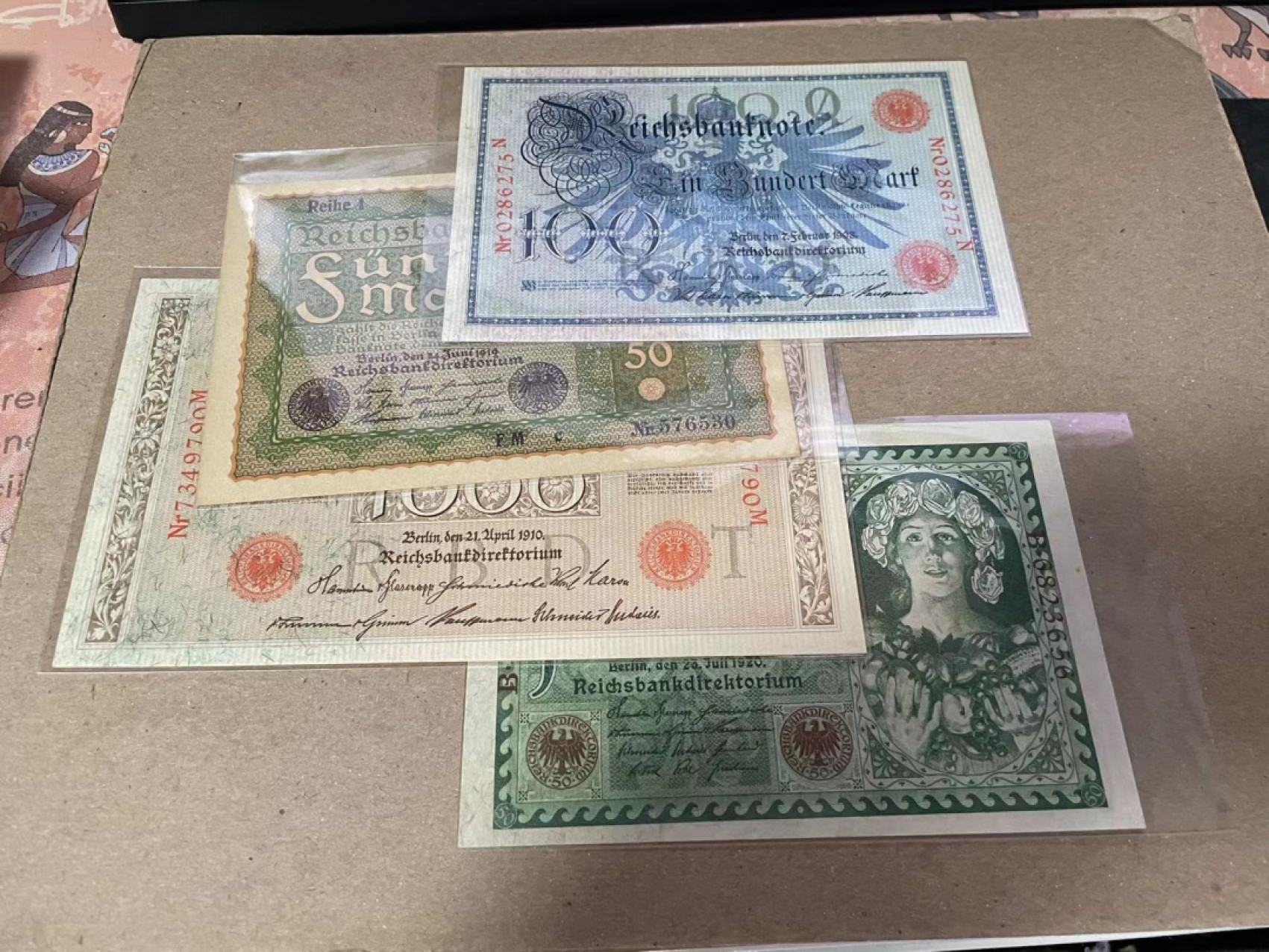 【Blue Auction】✨世界纸币精拍第243期——小双十一专场  【一组4张】德国 早期纸币一组 UNC/UNC-