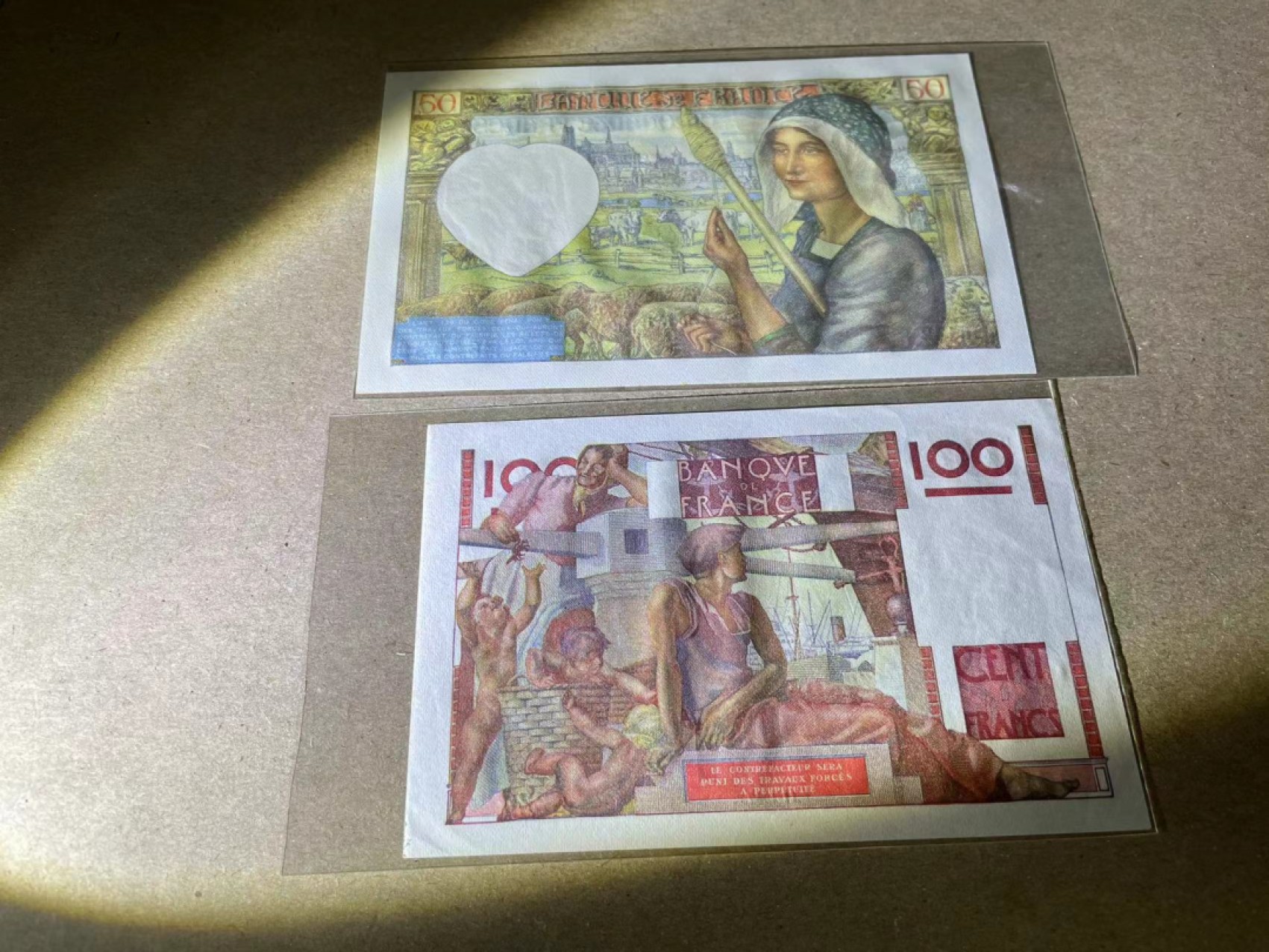 【Blue Auction】✨世界纸币精拍第243期——小双十一专场  【一组2张】法国 1941-47年 50-100法郎 UNC-