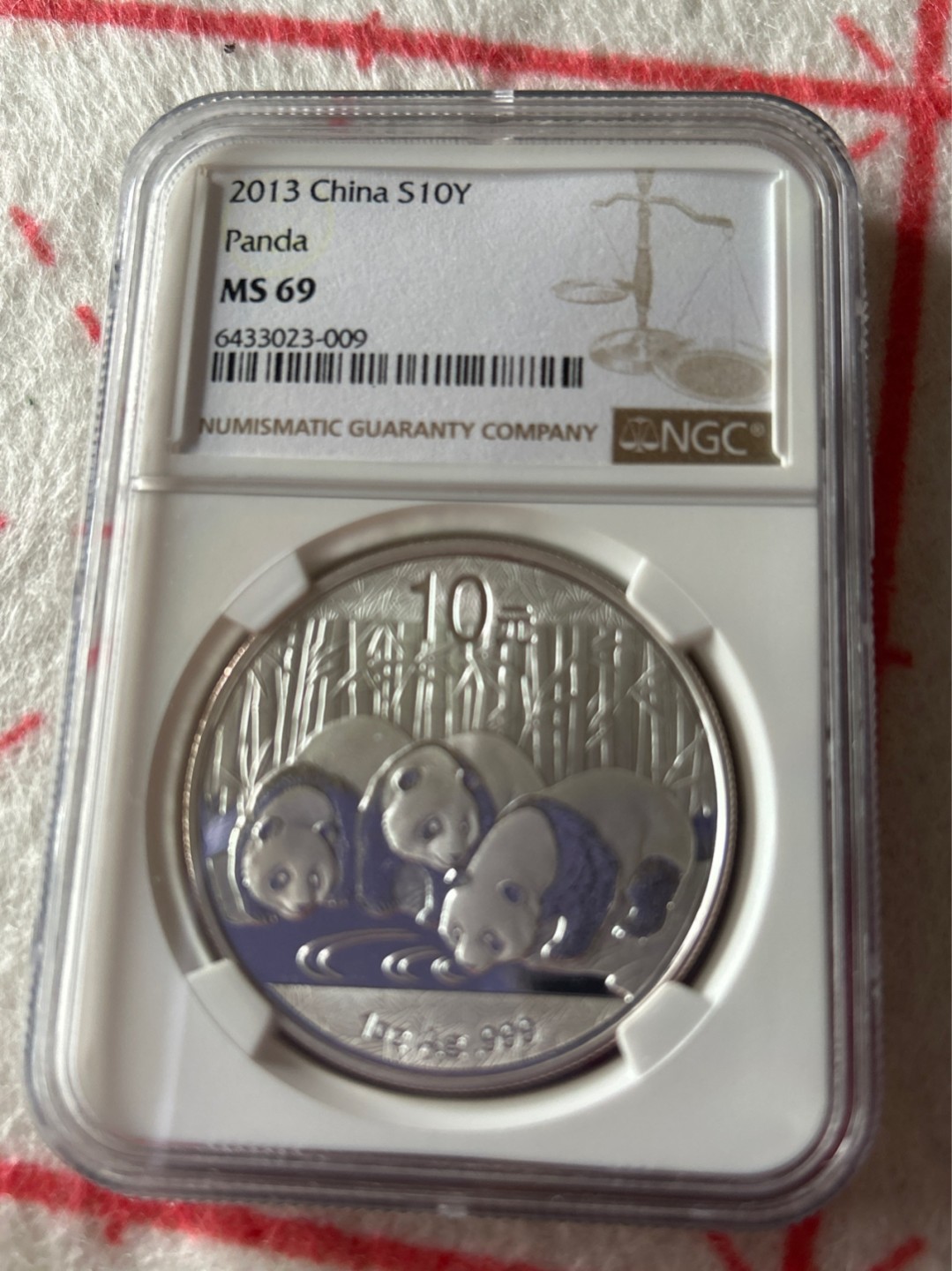 收藏联盟Quantum Auction 第203期拍卖 硬币场 2013年 中国熊猫银币 1Oz NGC MS69