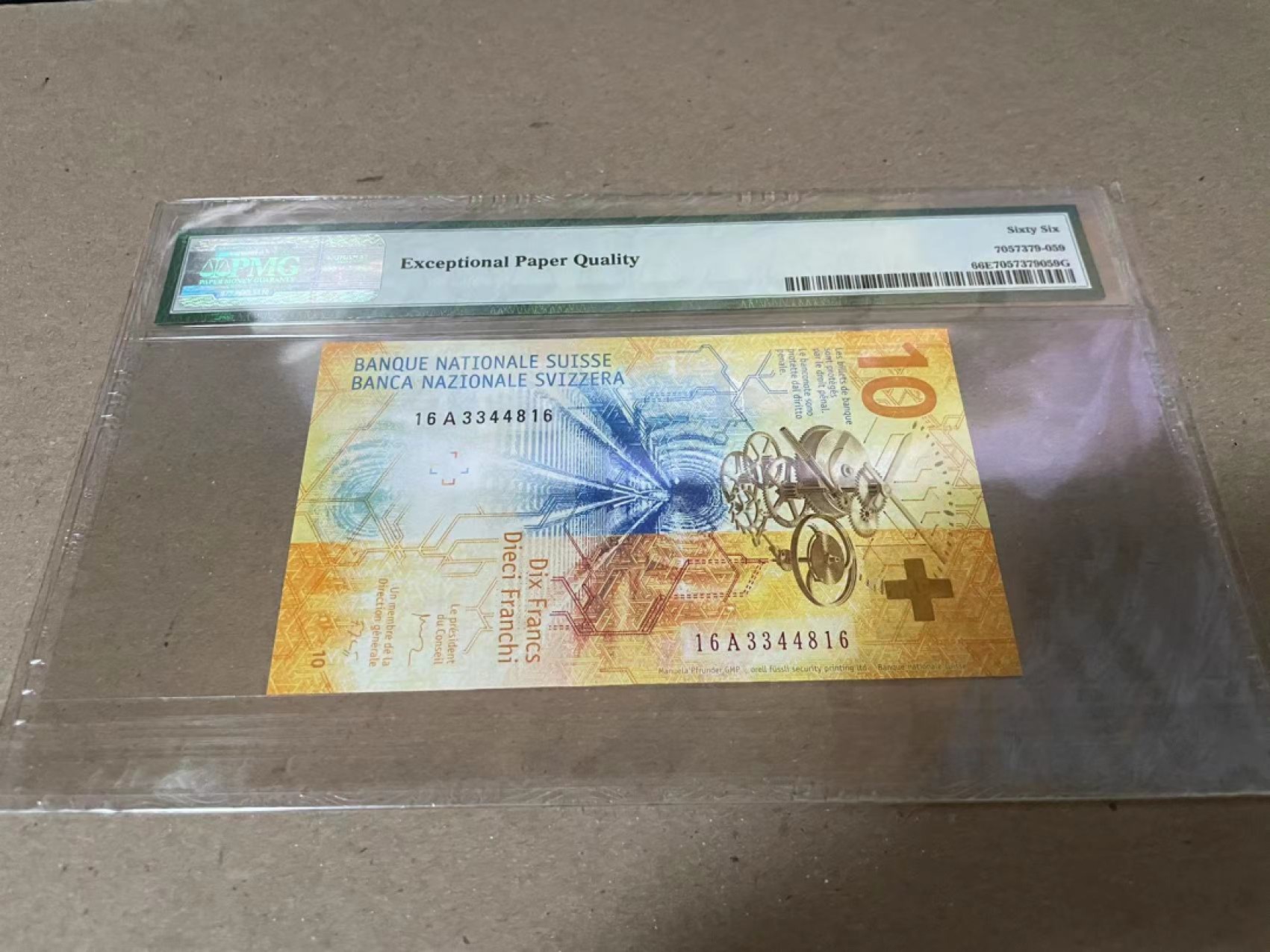 【Blue Auction】✨世界纸币精拍第243期——小双十一专场  【A版】瑞士 2016年10法郎 PMG66EPQ  2017年IBNS获奖钞