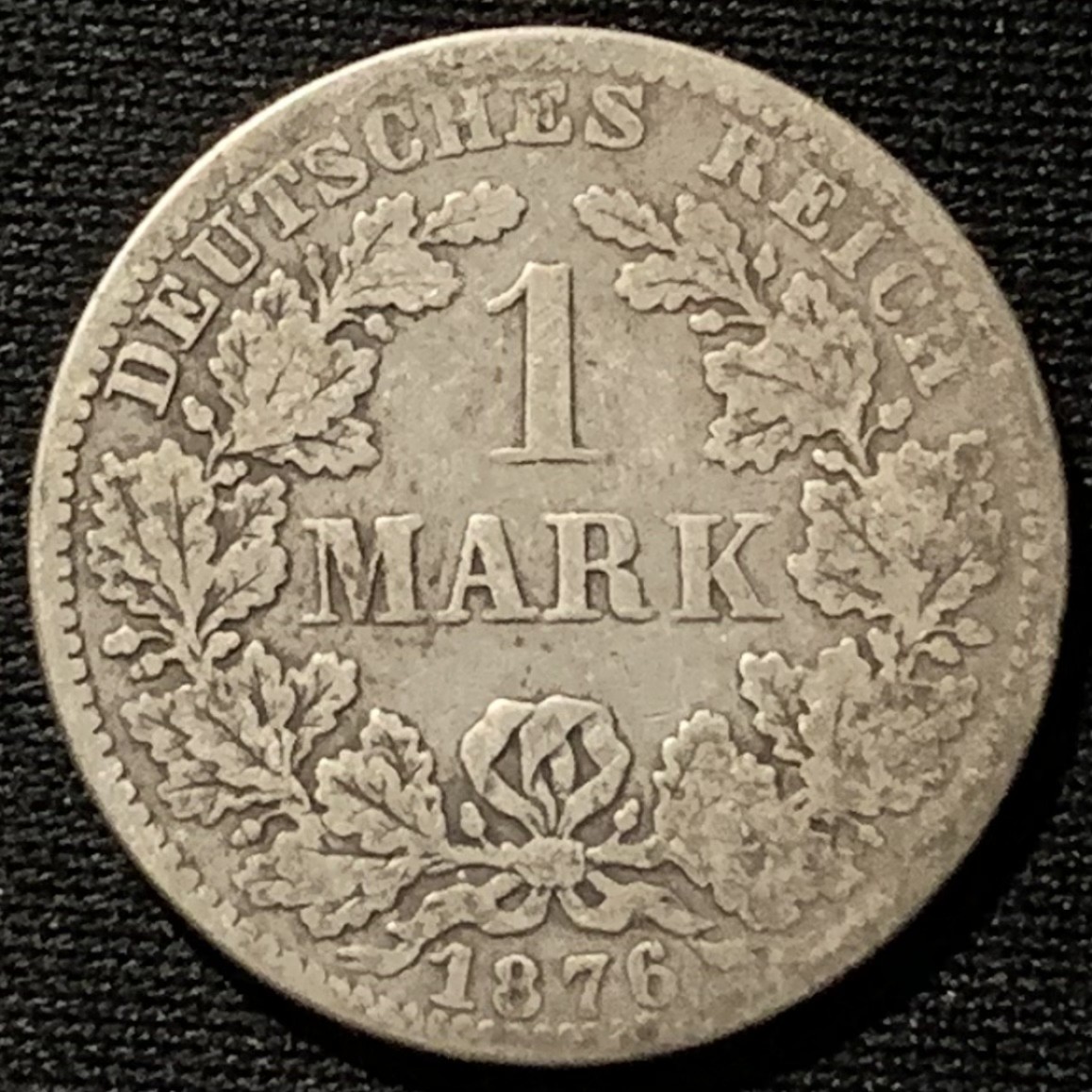 紫瑗钱币——第244期拍卖 德国 1876年 A版 第二帝国 短翅 1马克 5.5克 0.9银