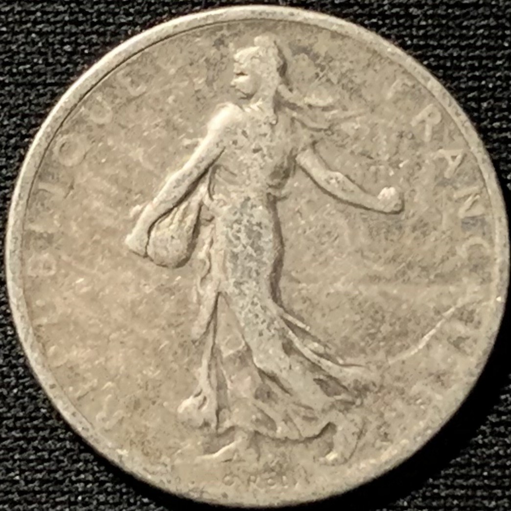 紫瑗钱币——第249期拍卖 法国 1918年 播种女神 1法郎 5克 0.835银