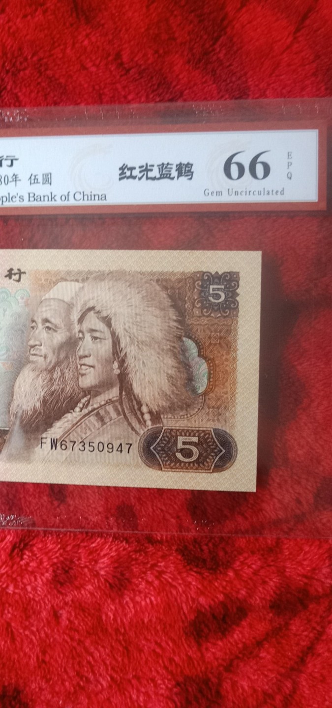 小英开心拍第623期 805红光蓝鹤一张，天印评级权威认证