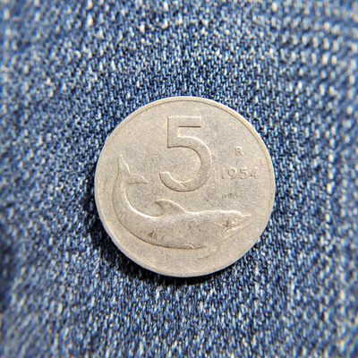 王之爱好～外国钱币 - 1954年，5元，意大利辅币