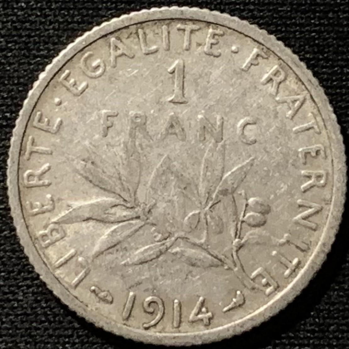 紫瑗钱币——第244期拍卖 法国 1914年 播种女神 1法郎 5克 0.835银