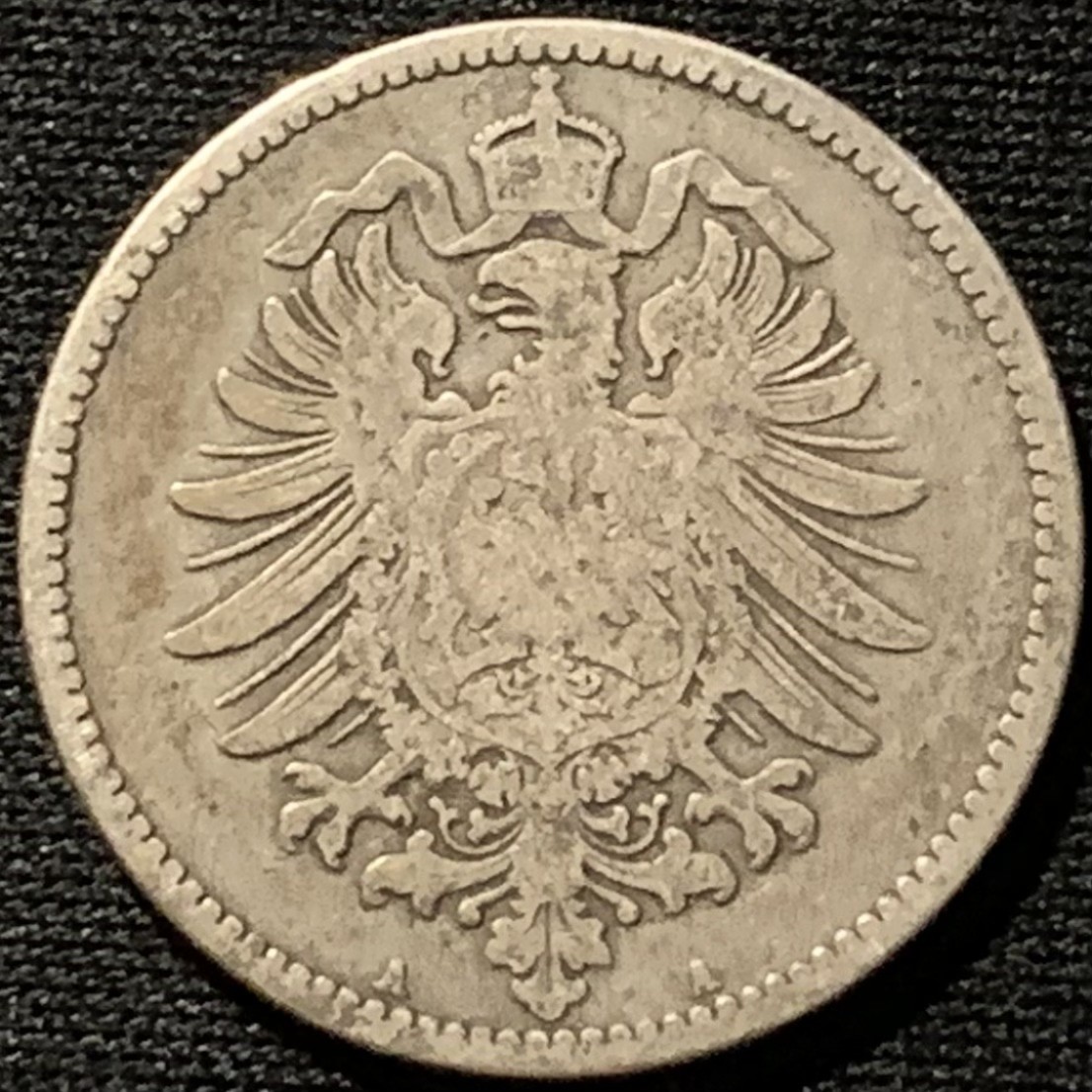 紫瑗钱币——第244期拍卖 德国 1876年 A版 第二帝国 短翅 1马克 5.5克 0.9银