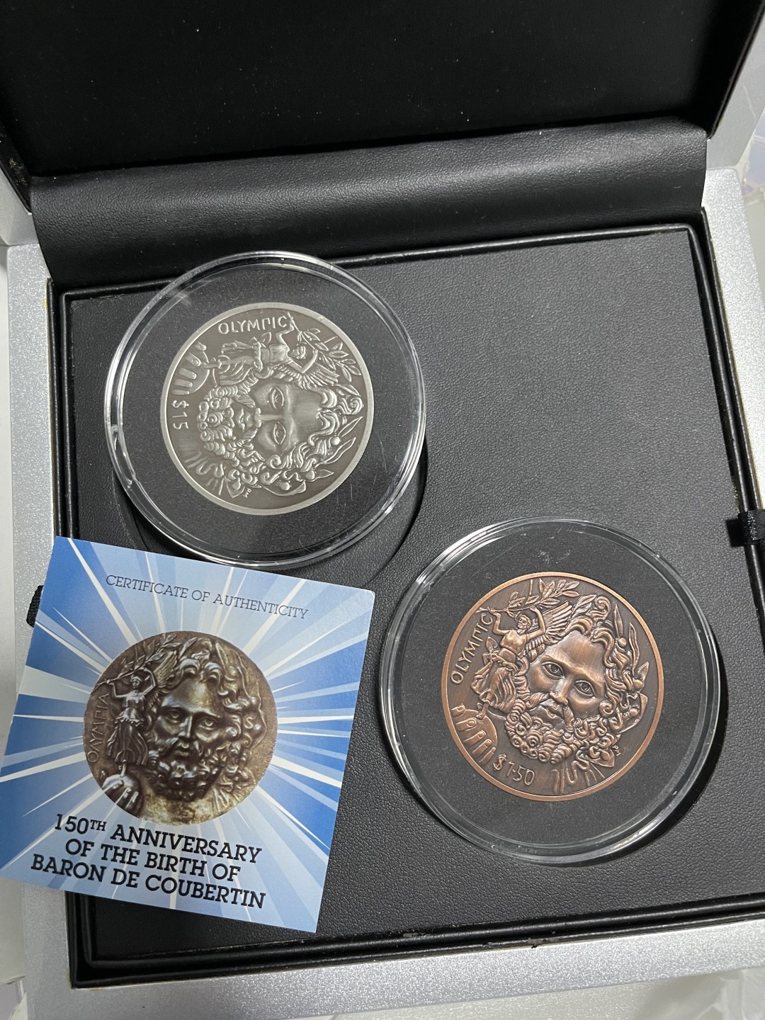 CSIS-GREAT评级精品钱币拍卖第一百六十七期 英属维尔京2013年希腊众神之神宙斯神仿古纪念银币铜币套