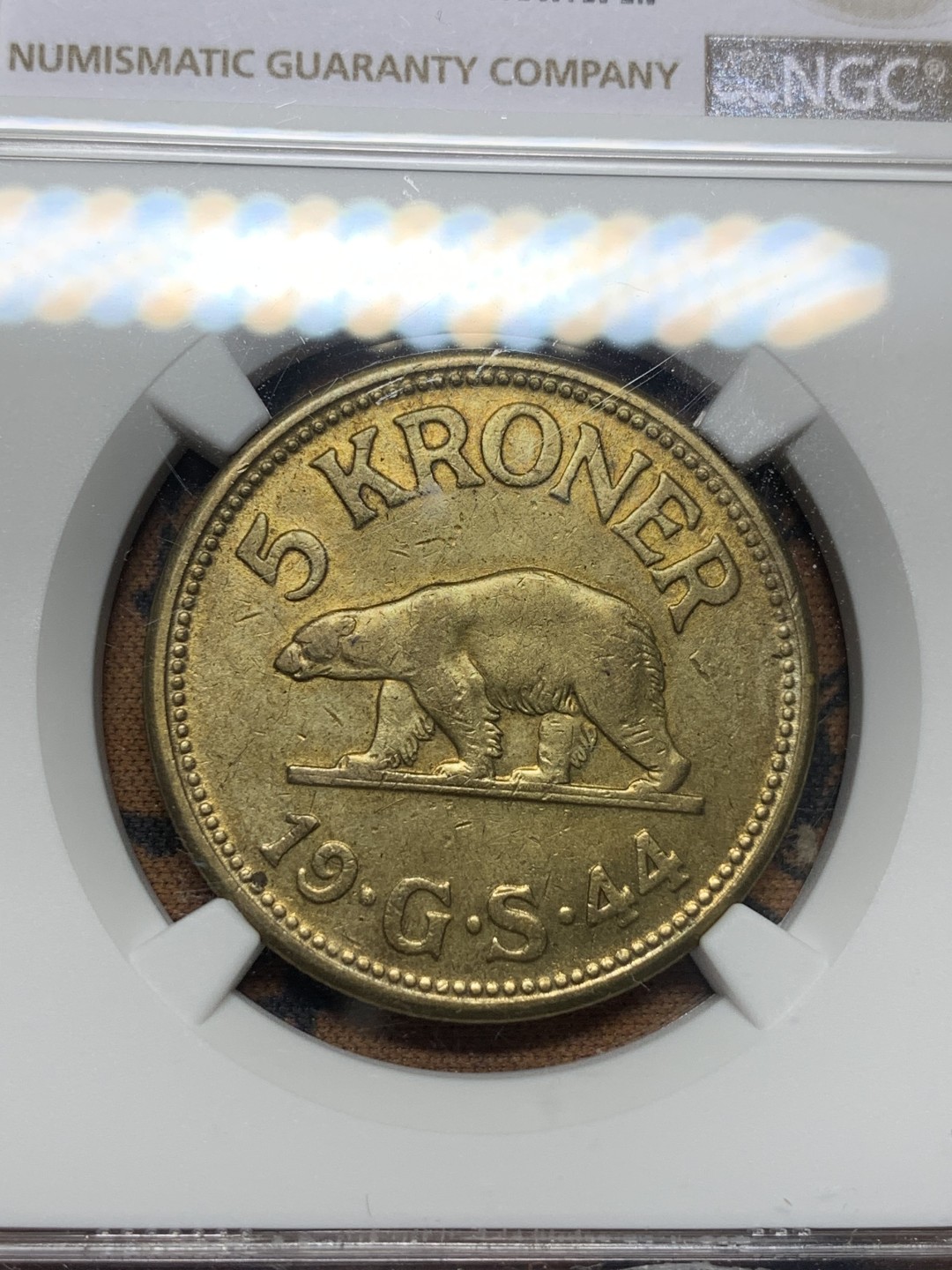 《竞宝斋》第111场-周日，周一 ，2场连拍（全场包邮） NGC AU55  1944年 格兰陵 5K铜币