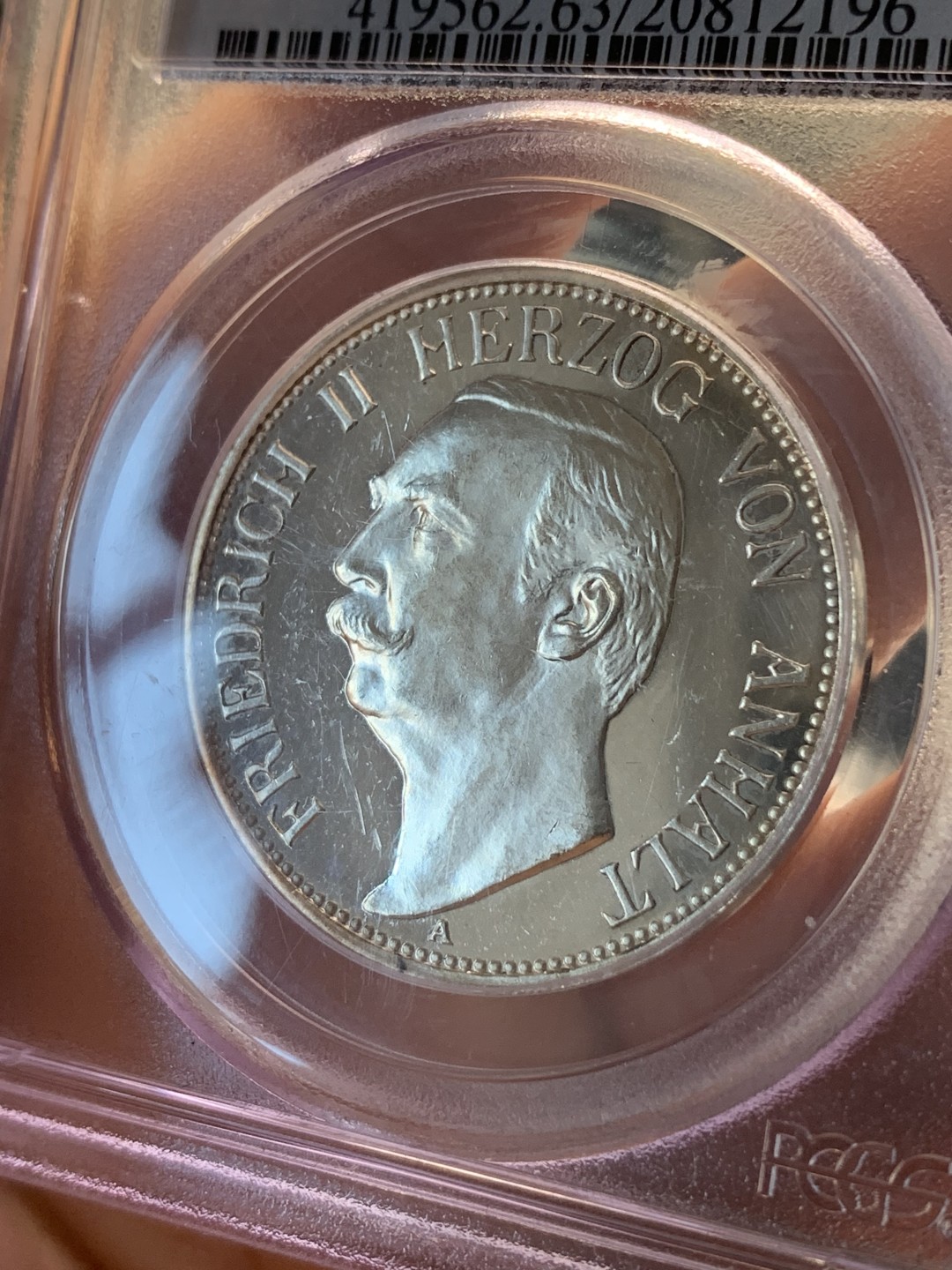 《竞宝斋》第111场-周日，周一 ，2场连拍（全场包邮） PCGS-PR63,德国1911年安哈特德绍3马克精制银币，共2个年份1911发行少