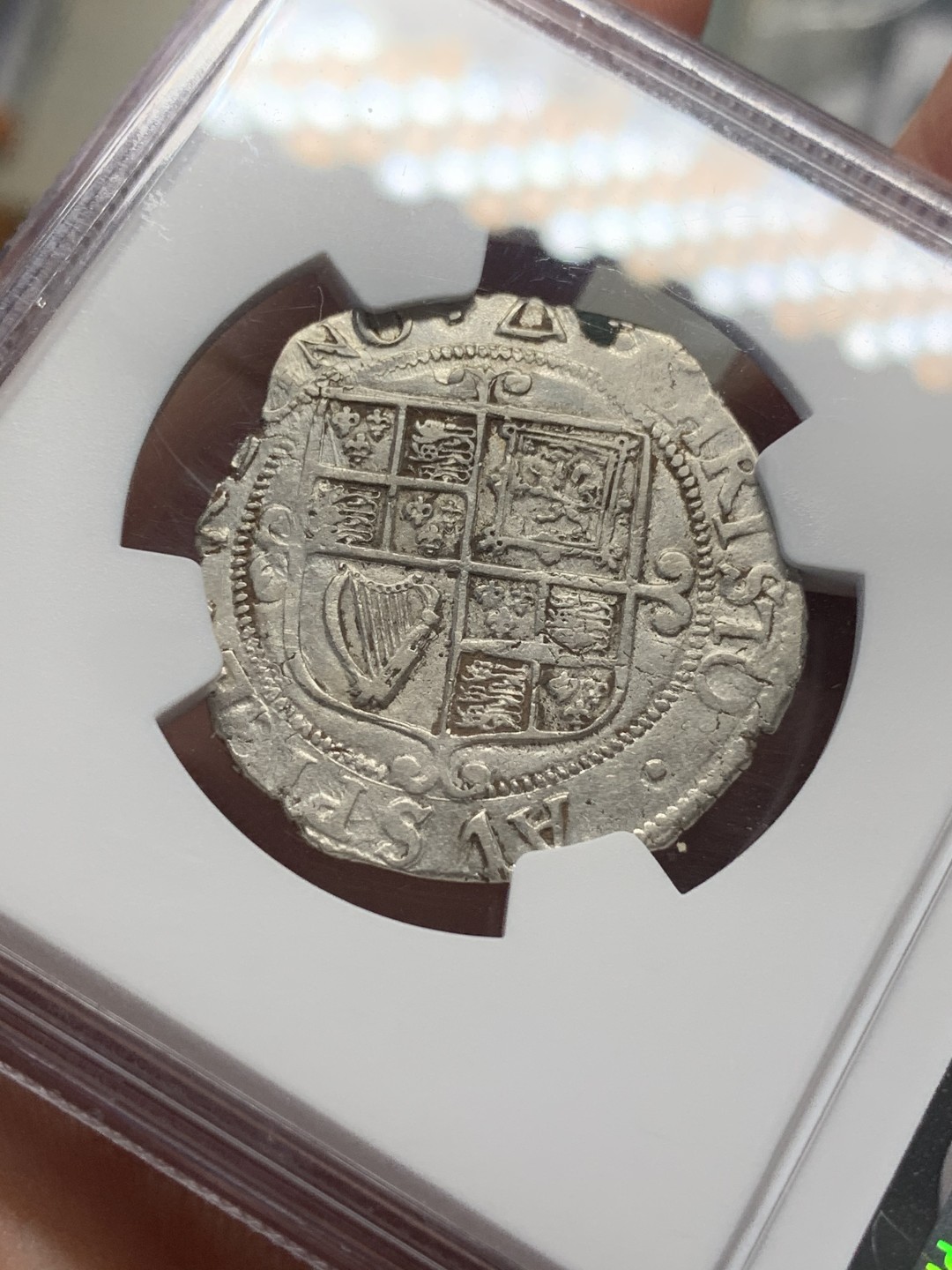 《竞宝斋》第111场-周日，周一 ，2场连拍（全场包邮） NGC XF45 英国 1633-34年 查理一世 1先令 银币 极少品种