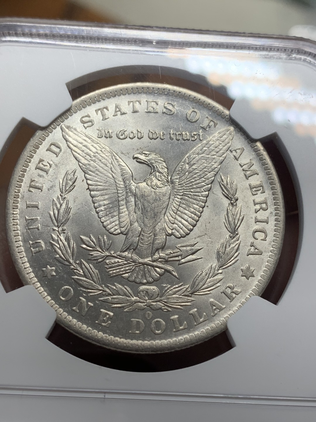 《竞宝斋》第111场-周日，周一 ，2场连拍（全场包邮） NGC-UNC 美国1884-O年 摩根一元大银币 原光好品