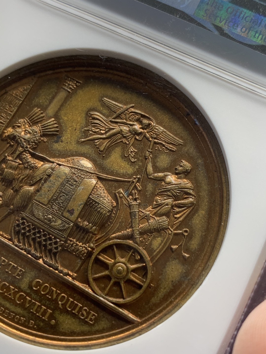 《竞宝斋》第111场-周日，周一 ，2场连拍（全场包邮） NGC-MS62 1798年 拿破仑远征埃及 JULIUS目录原铸 光泽温润 拿皇双驼战车东西方元素交融