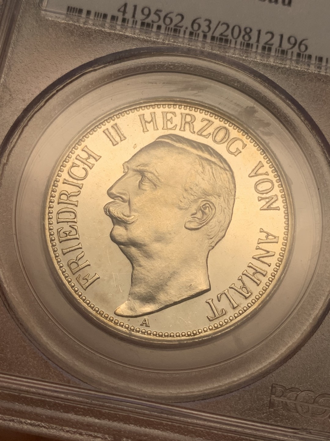 《竞宝斋》第111场-周日，周一 ，2场连拍（全场包邮） PCGS-PR63,德国1911年安哈特德绍3马克精制银币，共2个年份1911发行少