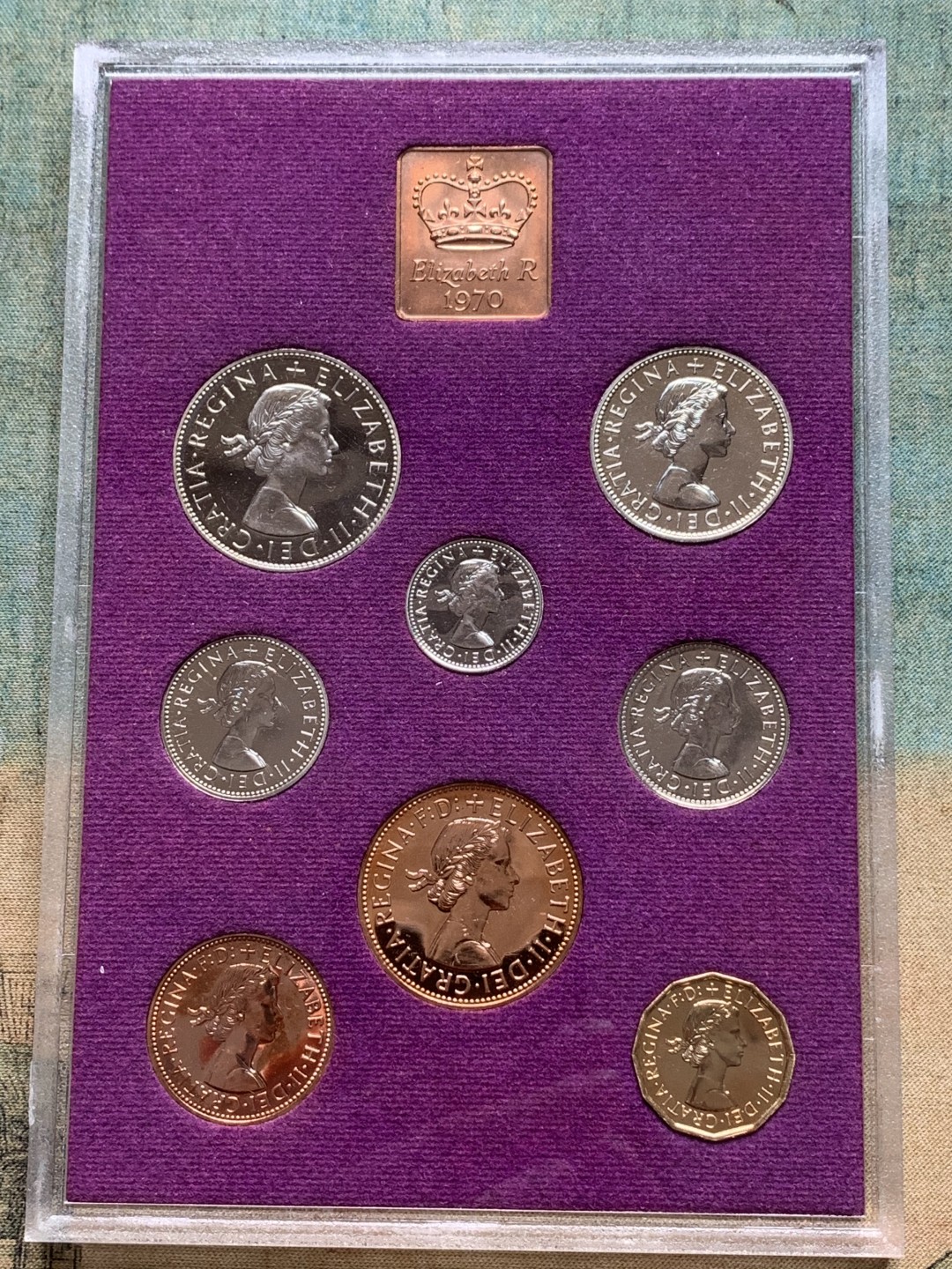《竞宝斋》第111场-周日，周一 ，2场连拍（全场包邮） 1970年英国伊丽莎白二世精制套币，最后的12进制套币，非常有纪念意义，近期持续大涨