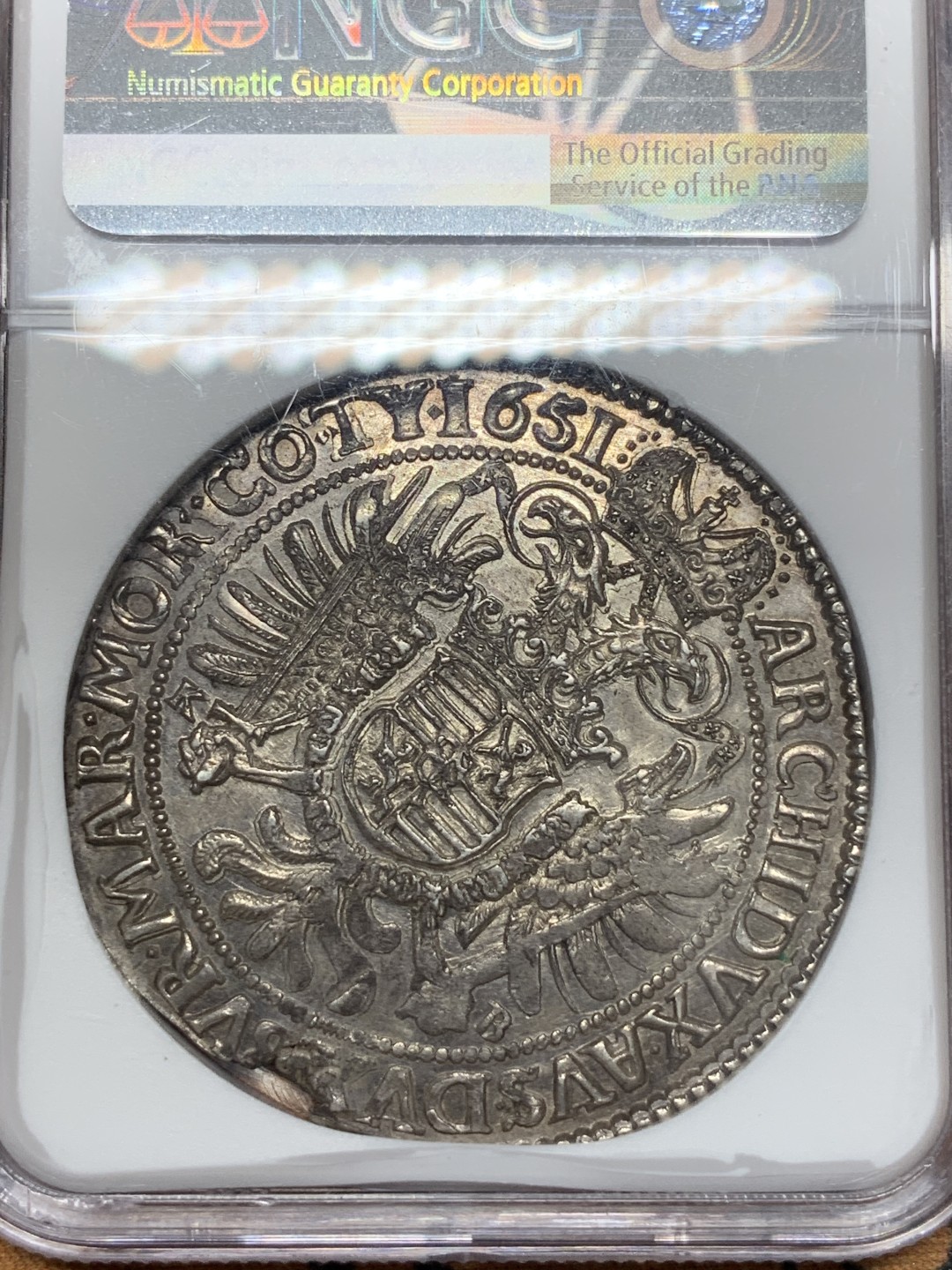 《竞宝斋》第111场-周日，周一 ，2场连拍（全场包邮） NGC MS63 神圣罗马帝国 哈布斯堡 1651年 斐迪南三世 泰勒大银币 将近400年的岁月不曾留下痕迹 极为难得